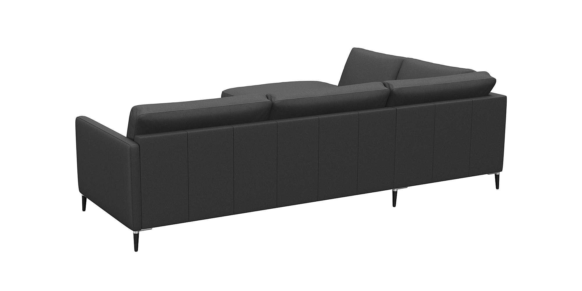 FLEXLUX Ecksofa »Fiore, L-Form«, schmale Armlehnen, Kaltschaum, Füße Alu+schwarz