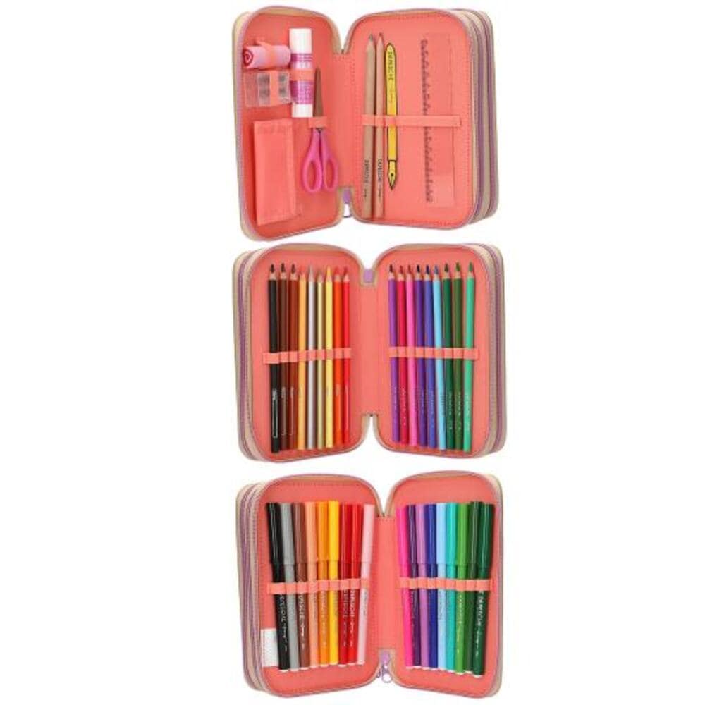 Depesche Buntstift »3-Fach Federtasche GIRL POWER inkl. Stifte TOPModel 7,5 x 13 x 20 cm bunt«