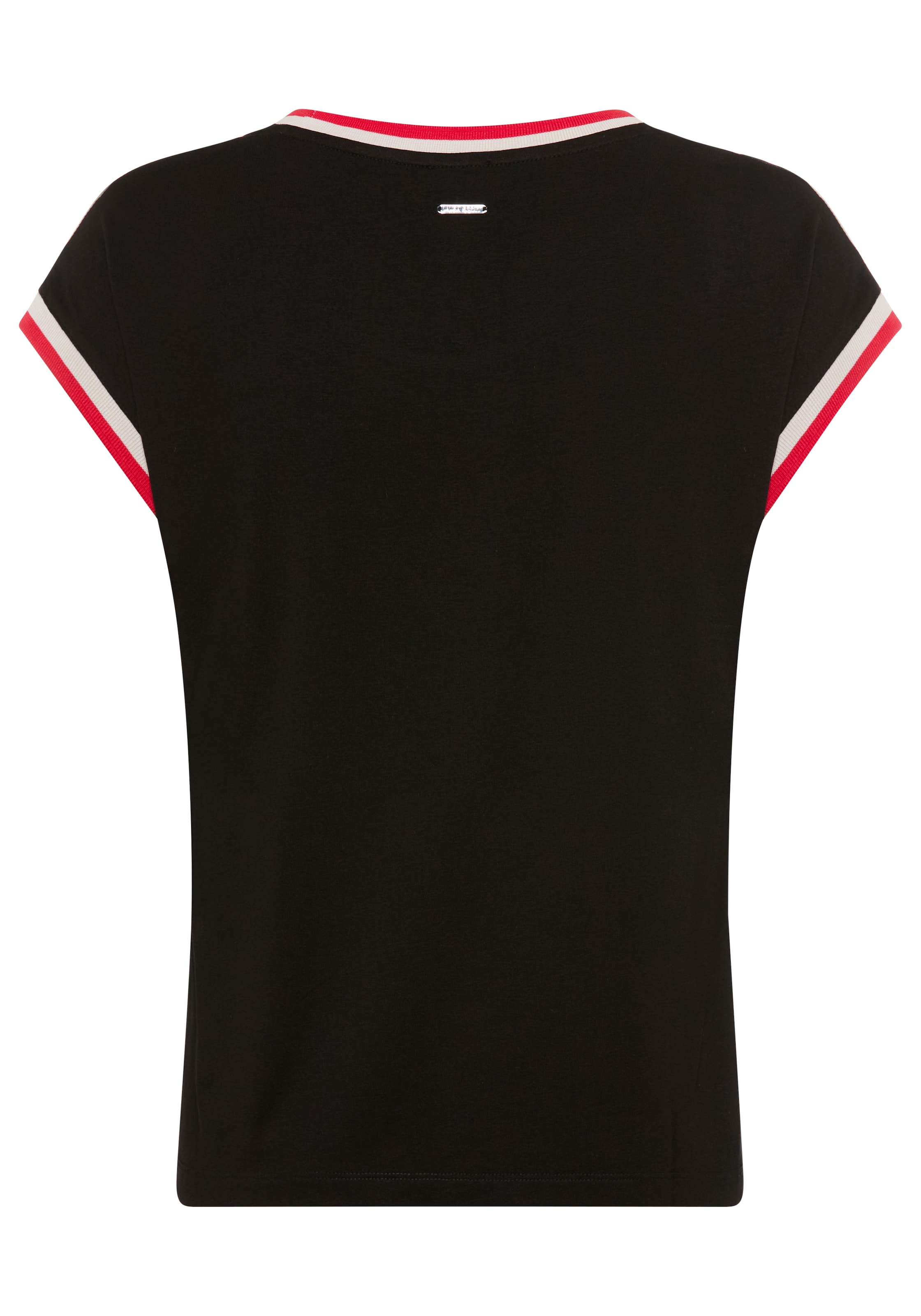 Laura Scott Shirtbluse mit kontrastfarbenen Tape-Elementen, Materialmix, lockere Passform