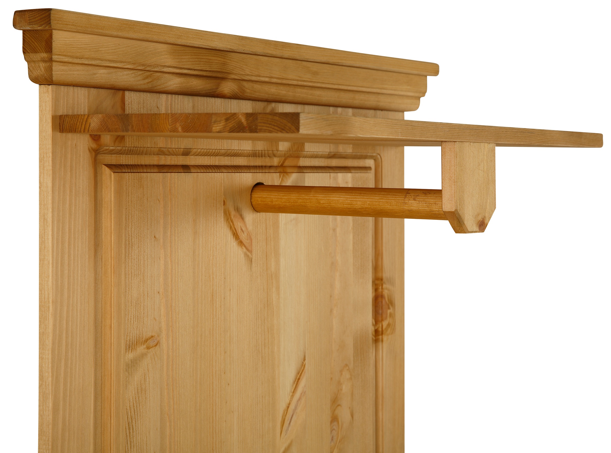 Home affaire Garderobenpaneel »Basilico«, aus massiver Kiefer, FSC®, Breite 60 cm, mit Kleiderstange, Holzhaken