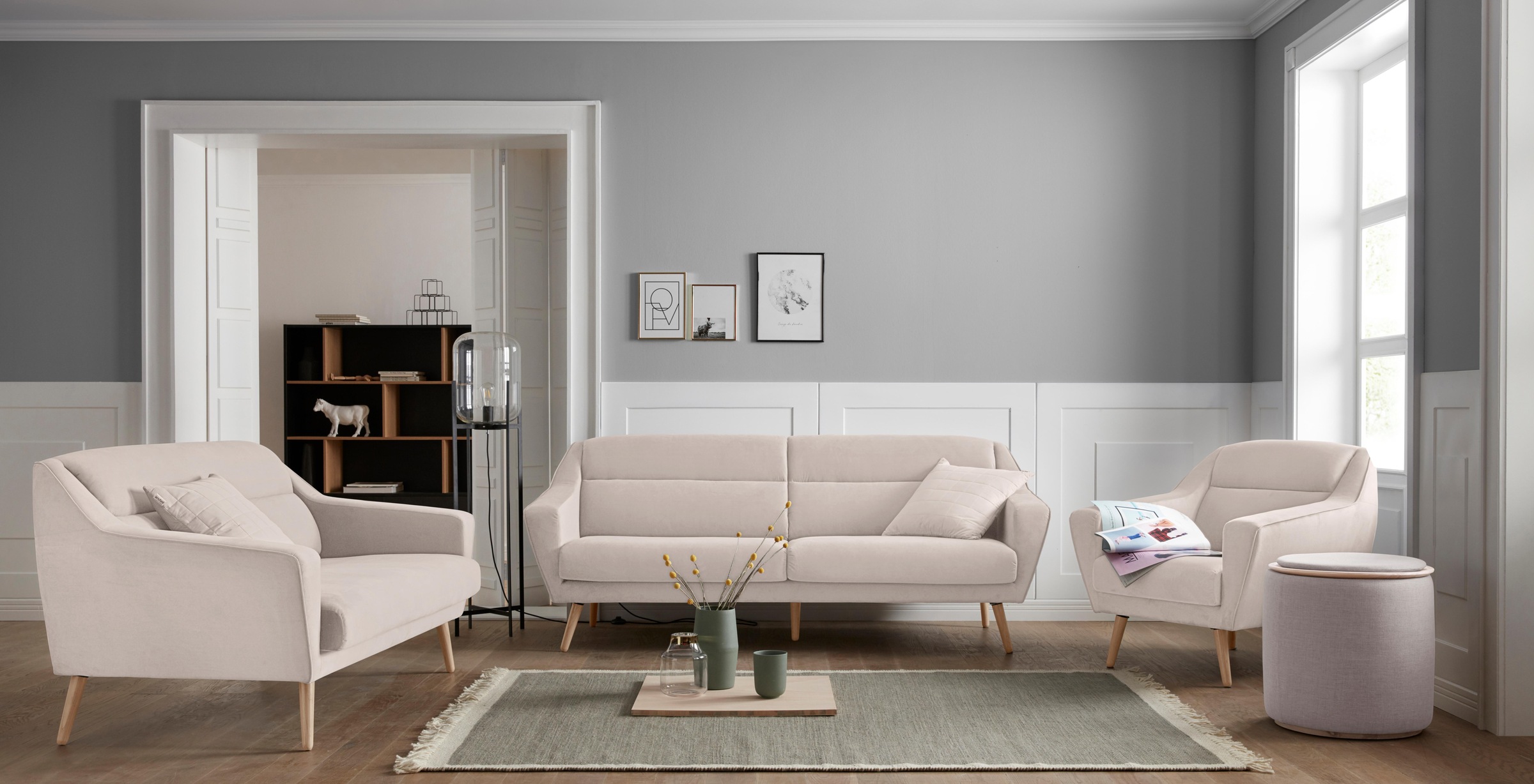 andas Sessel »Bille«, mit Naht im Rückenkissen und Eiche-Beinen, Design by Morten Georgsen