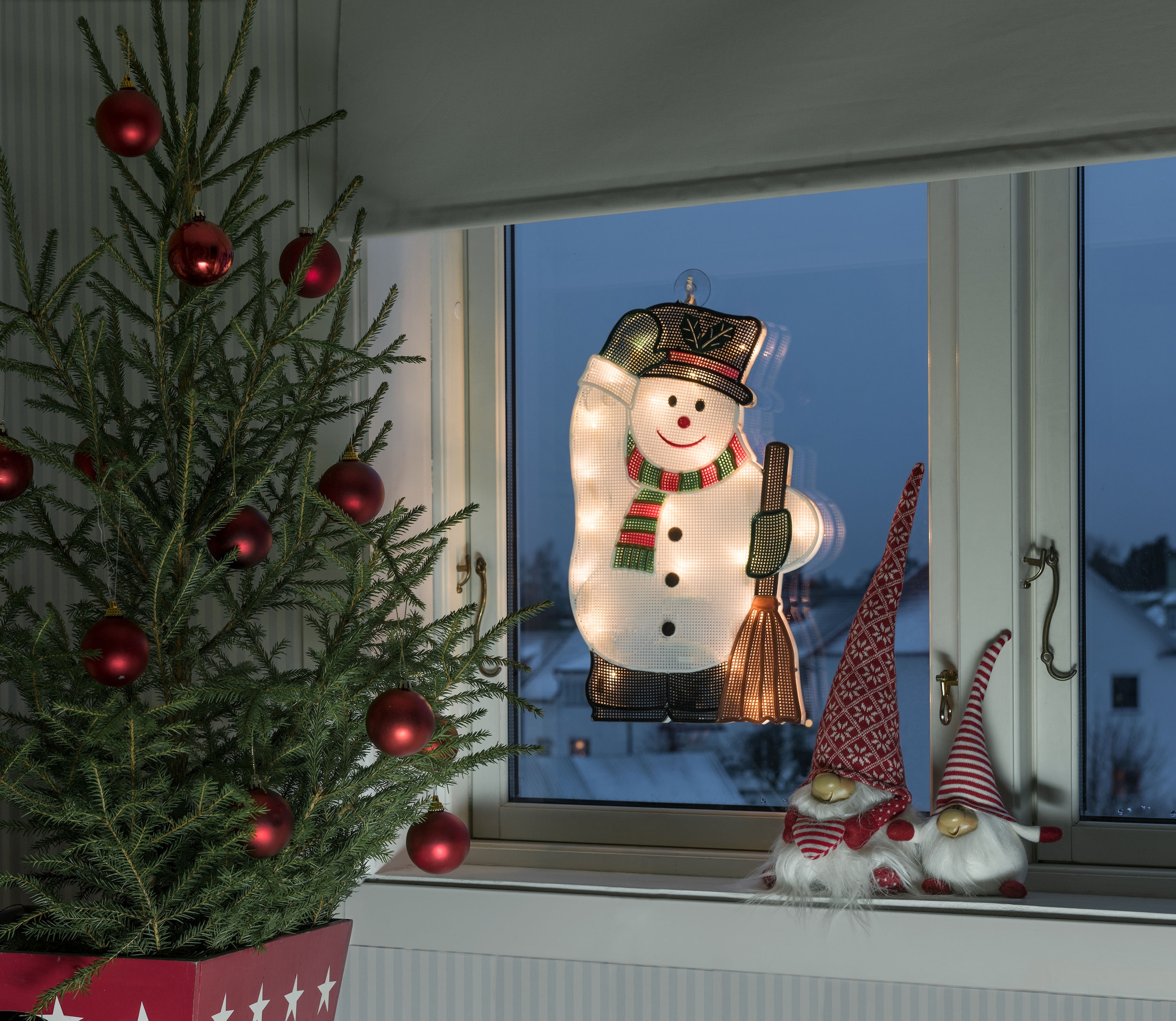Garantie LED Dioden online mit 20 Fensterbild, KONSTSMIDE 20 LED Schneemann, kaufen Fensterbild XXL | warm 3 »Weihnachtsdeko«, weiße Jahren flammig-flammig,