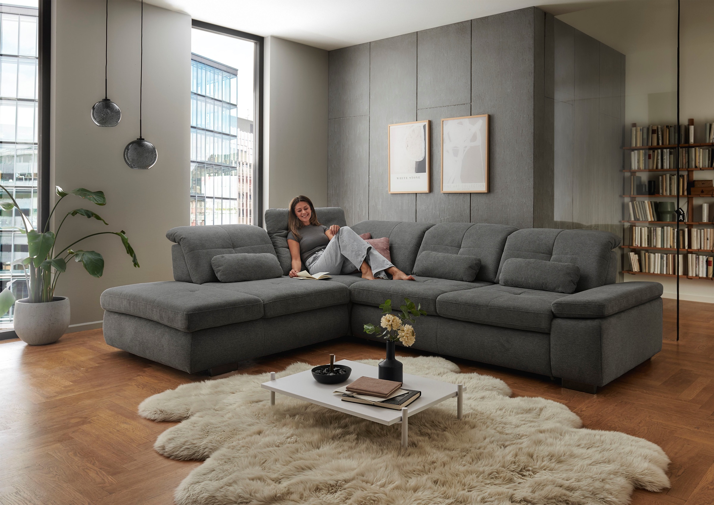 Die PlanBar Ecksofa »MP-IN16012 L-Form Kaltschaum-Polsterung«, inkl. Sitztiefenverstellung, optional mit Funktionen