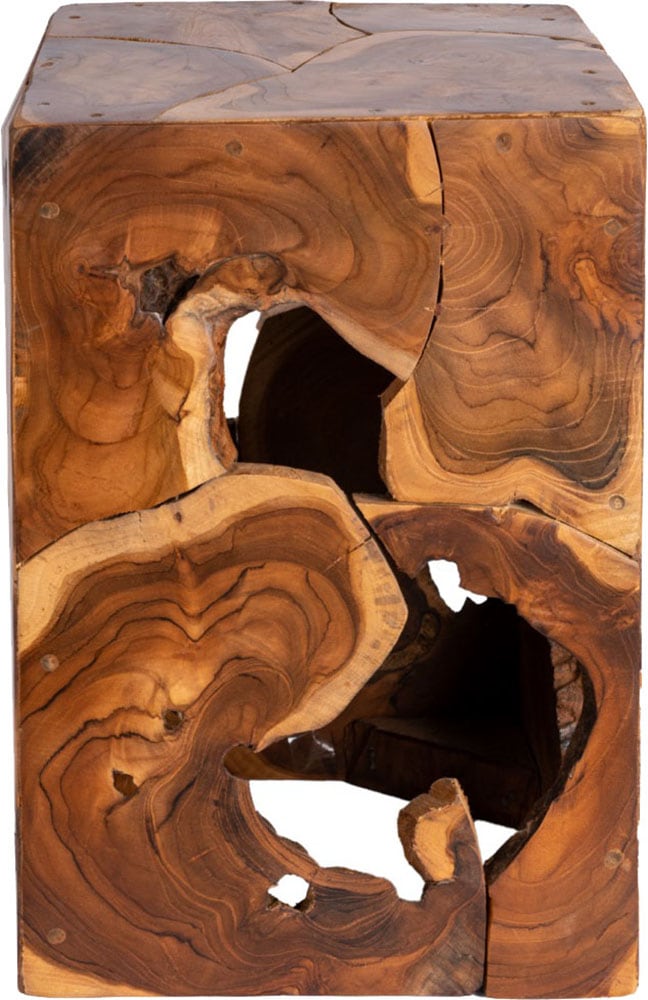 Kayoom Beistelltisch »Radix 425, hochwertiges Teakholz, Natur-Design«, (1 St.), Hochwertiges Teakholz, stabile Bauweise, detailreiche Handarbeit