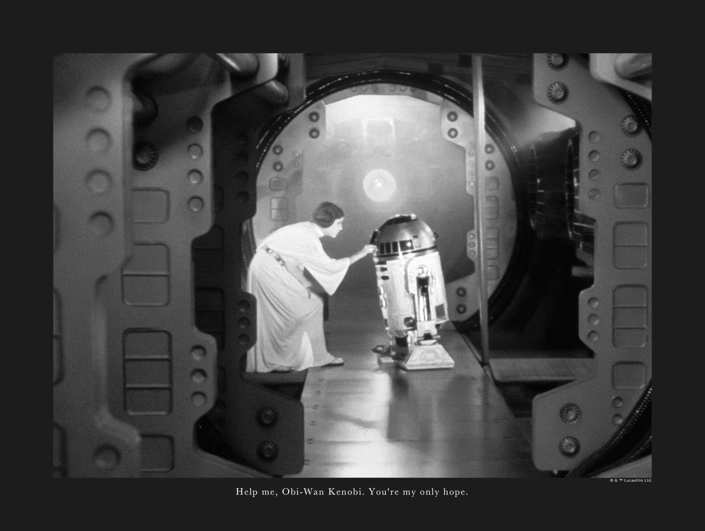 Komar Bild "Star Wars Classic Leia R2D2 Quote" Star Wars 1 Stk. tlg. Wandbild zur Dekoration im Kinderzimmer - ohne Rahmen