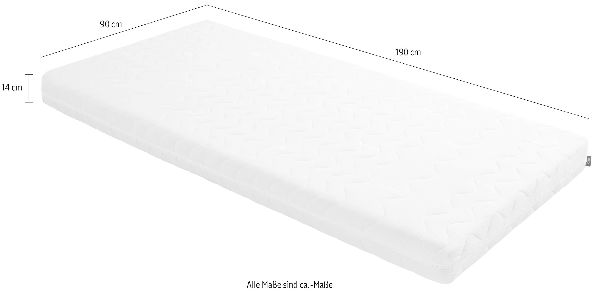 PAIDI Kaltschaummatratze »Mehrzonen Airwell® Drell, 7-Zonen Wendematratze mit Gel-Schaumlage« 14 cm hoch Verschiedene Größen, Cremefarben, H2, 60°C waschbarer Bezug, 1 Stk. tlg. Kinder- und Jugendseite, atmungsaktiv, strapazierfähig, Mischgewebe