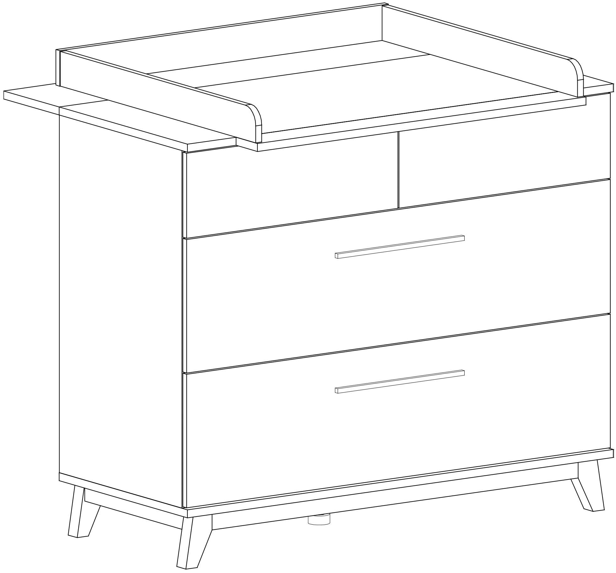 arthur berndt Wickelkommode »Wickelkommode »Lina« mit abnehmbarem Wickelaufsatz«, bis 15 kg, 115 cm