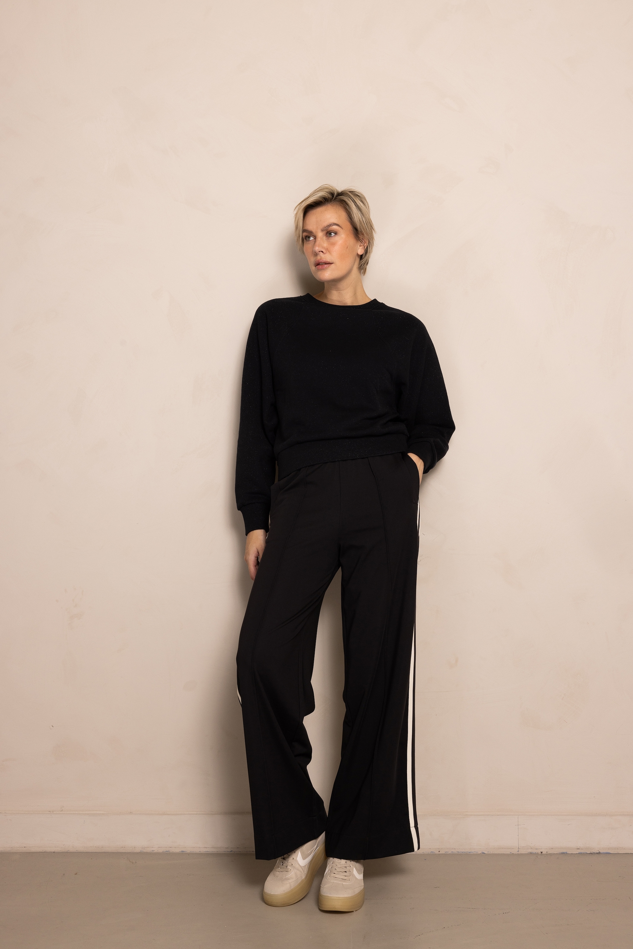 Zhrill Jerseyhose »ZHDEENA«, Wide Leg, Galonstreifen