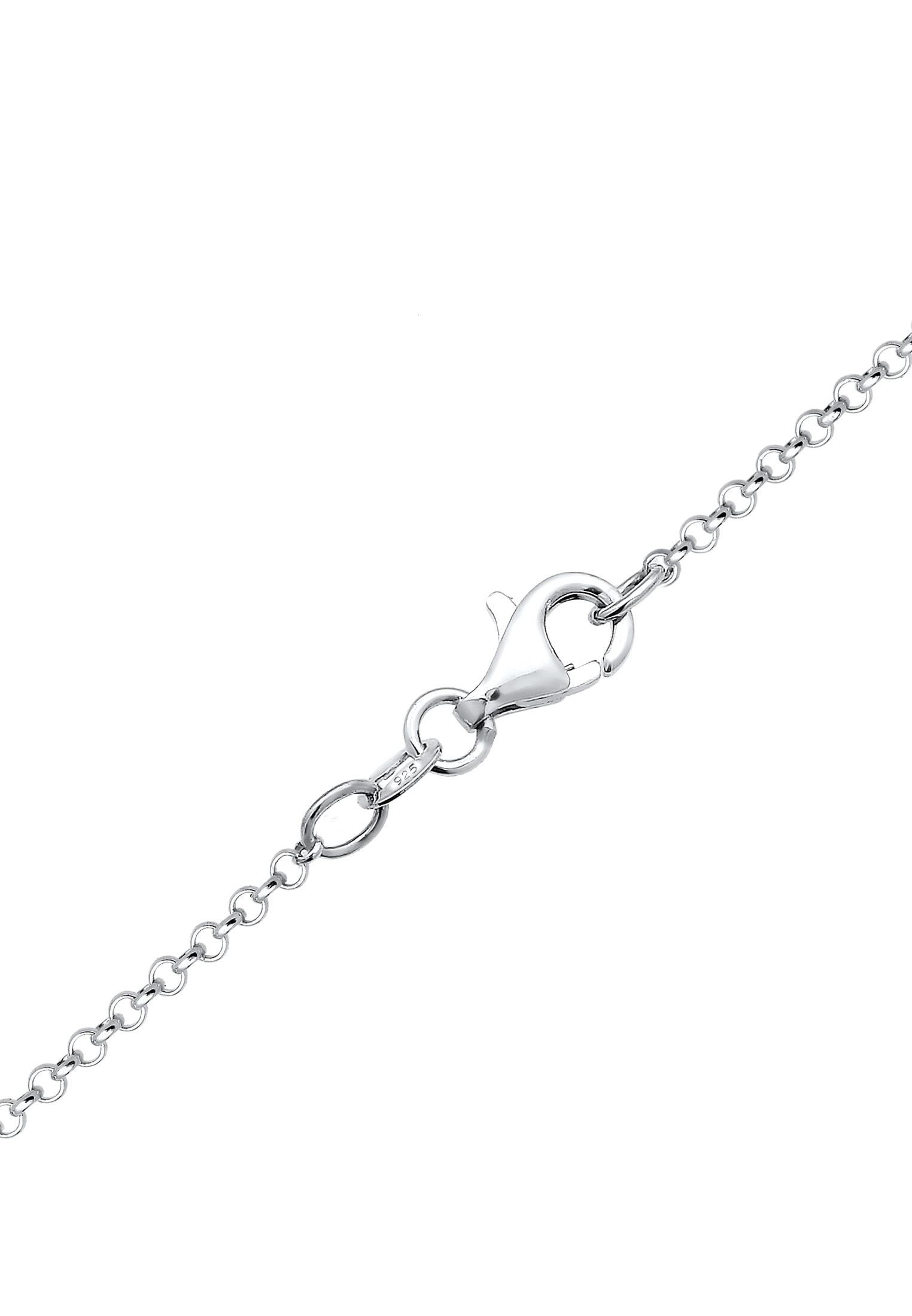 Elli Silberkette »Halskette Münze Plättchen Kristalle 925 Silber«