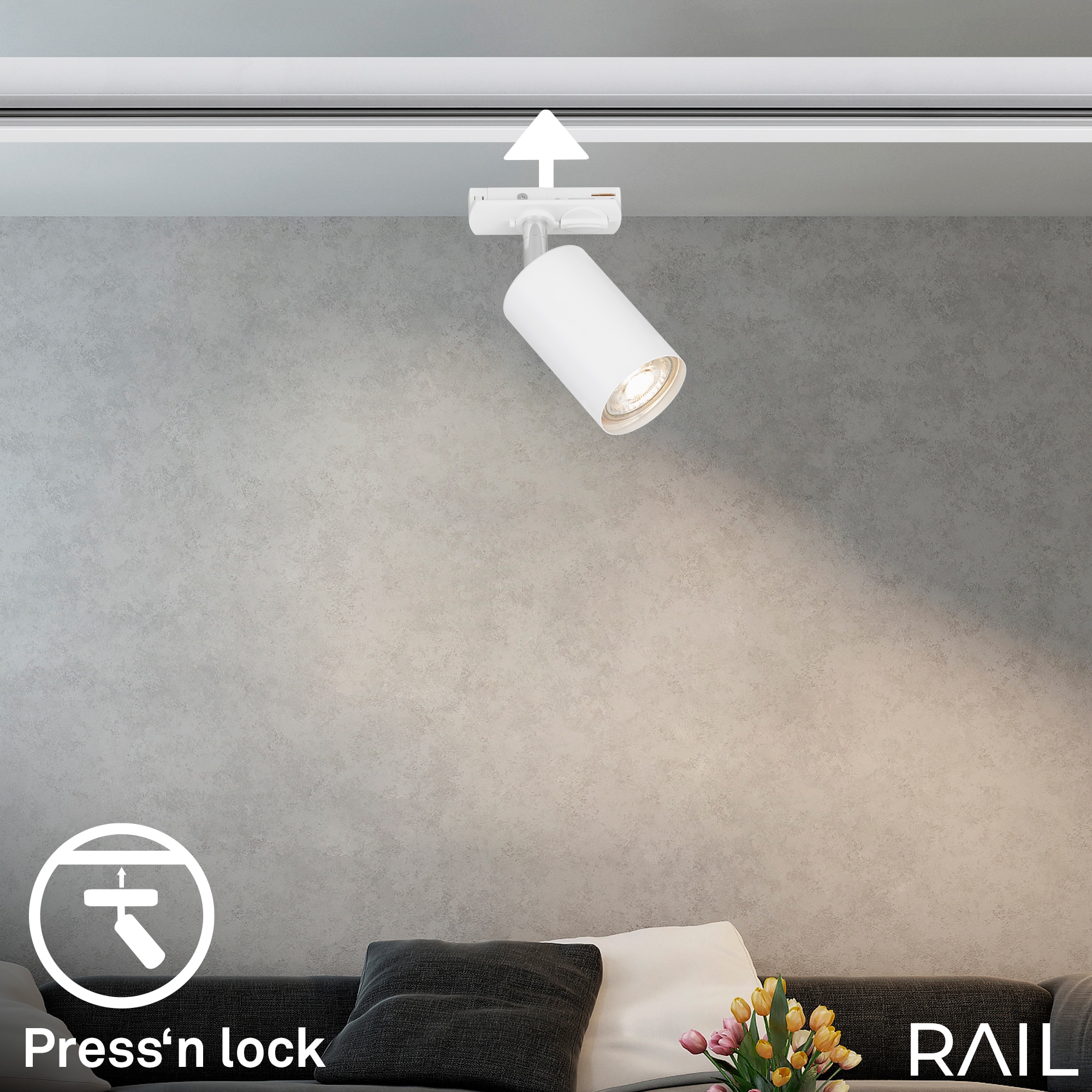 Briloner Leuchten Schienensystem-Leuchten »RAIL« GU10 1 Stk. Spotlight 138mm Weiß max.9W Schienensystem Rail Wohnzimmer Büro Küche