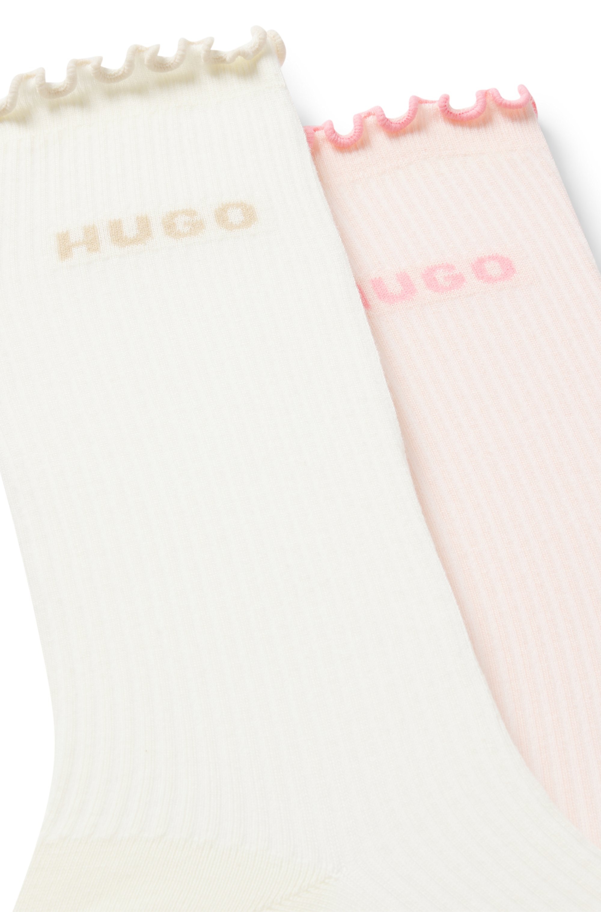 HUGO Underwear Basicsocken »2P RS LETTUCE CC W« 2 Paar tlg. Bund leicht gekräuselt