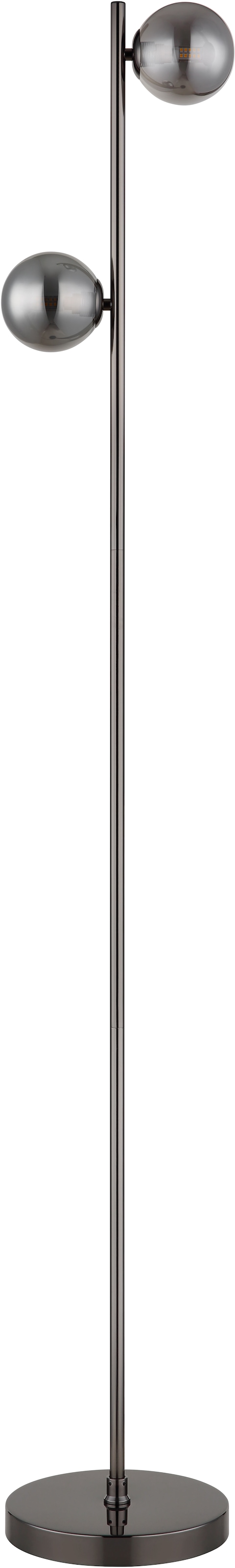 OTTO home Stehlampe »Aivven, Metall schwarz-chromfarben, rauchfarbenes Glas« G9 1 Stk. 180cm Kabellänge,  2x  LED exkl.