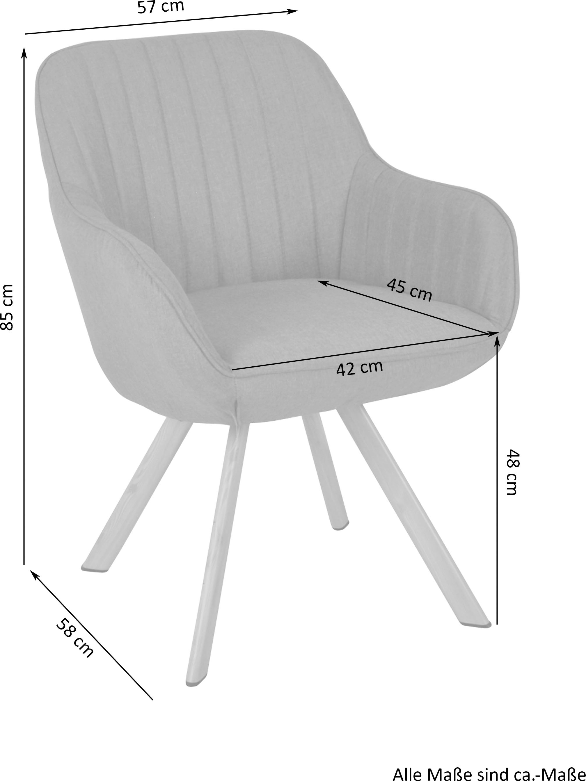 Homexperts Esszimmerstuhl »Carlo«, (Set), 2 St., Cord, Drehstuhl, Bezug in Cord oder Kunstleder