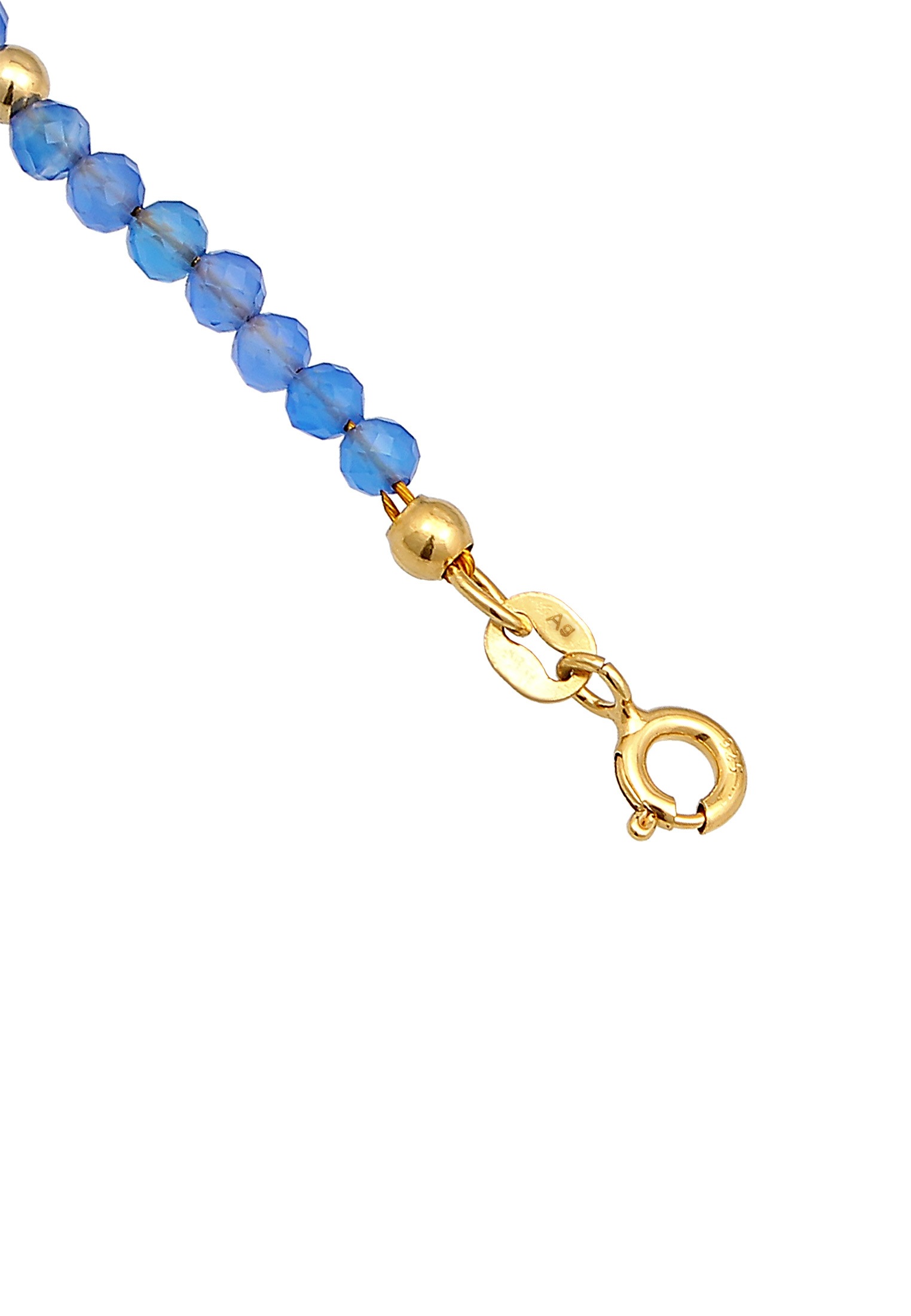 Elli Fußkette »Fußschmuck Achat Perlen Blau Sommer Strand 925 Silber«