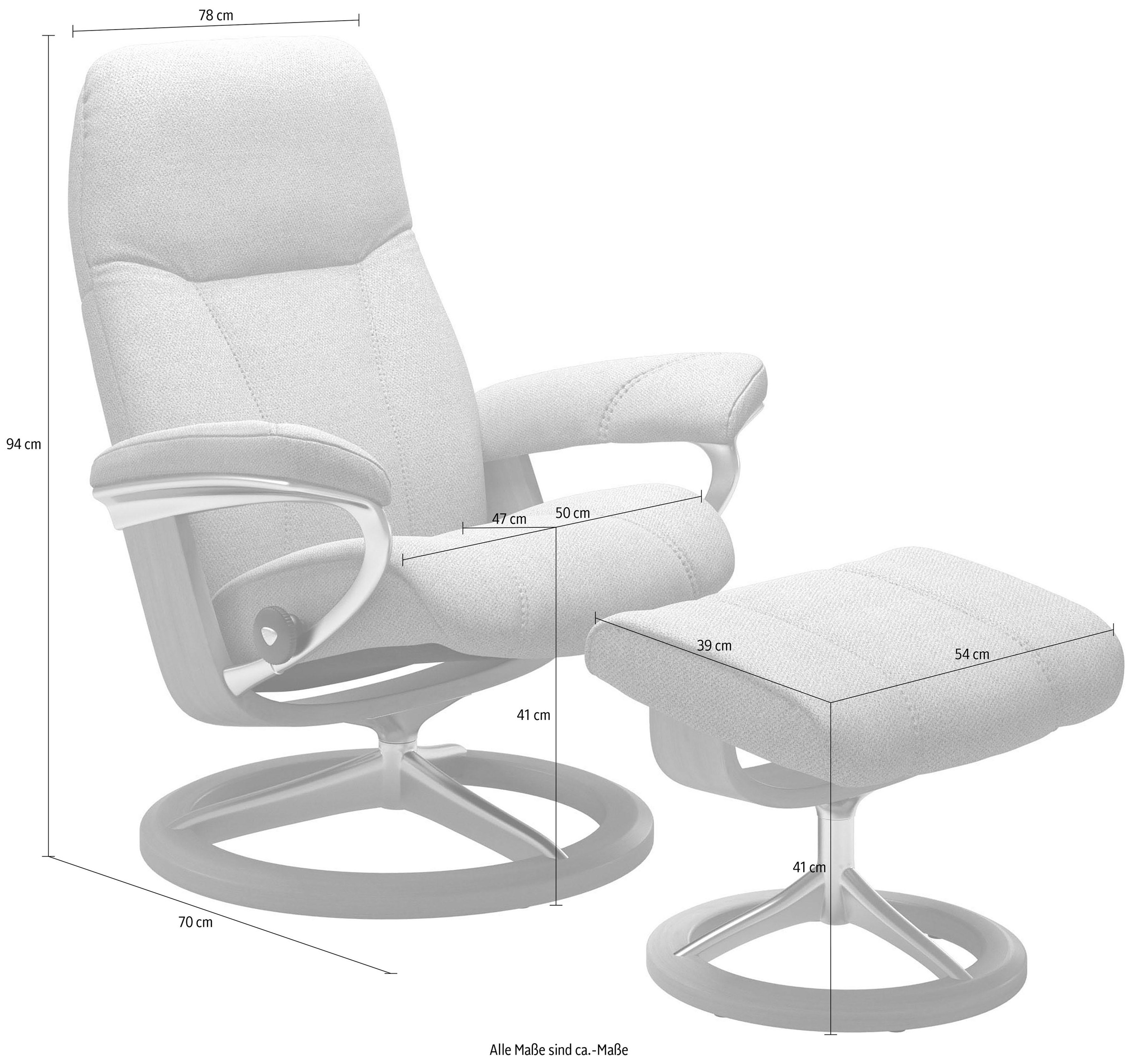 Stressless® Relaxsessel »Consul«, (Set, Relaxsessel mit Hocker), mit Hocker, mit Signature Base, Größe S, Gestell Eiche