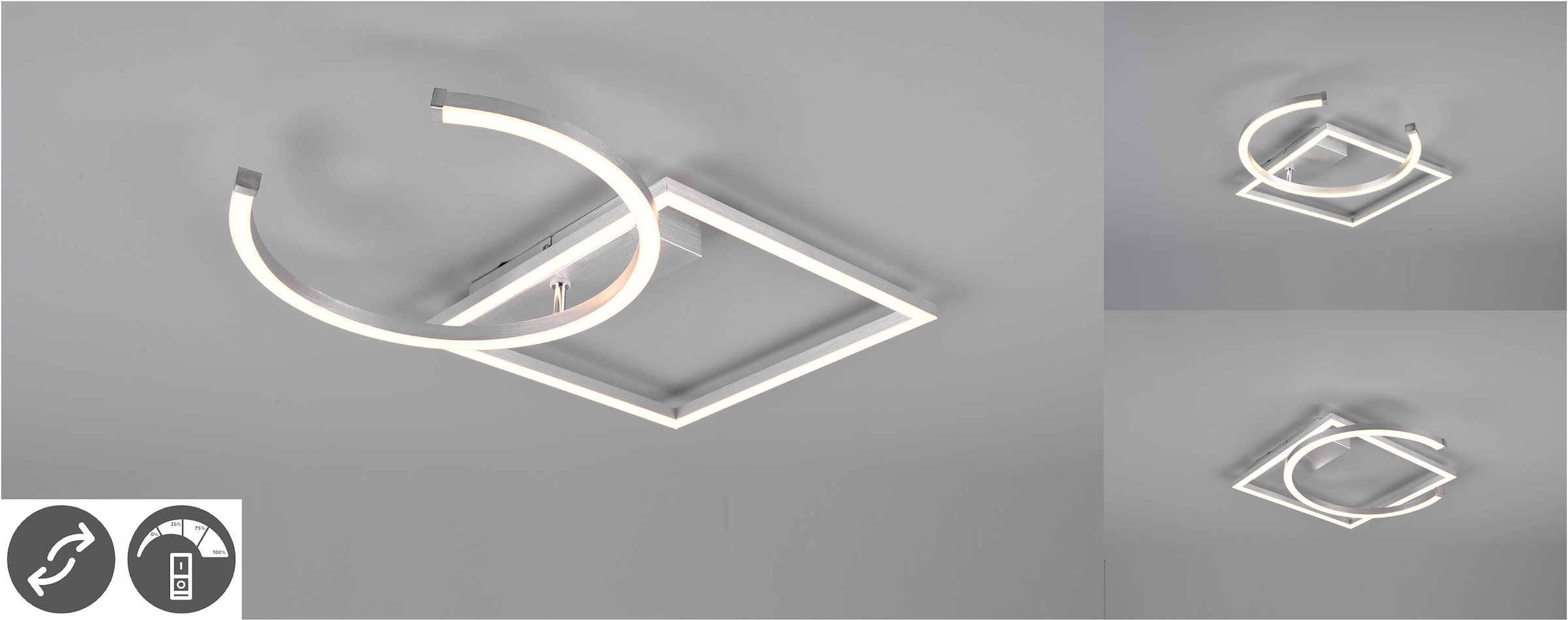 TRIO Leuchten LED Deckenleuchte Wandschalter Garantie Deckenmontage 1 geeignet flammig-flammig, zur XXL 3 über »PIVOT«, dimmbar, mit Wand-und Jahren | online kaufen