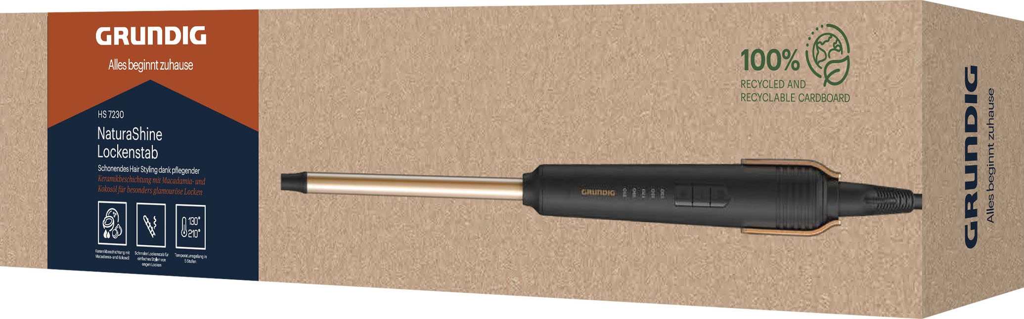 Grundig Lockenstab »NaturaShine HS 7230«, Keramik-Beschichtung