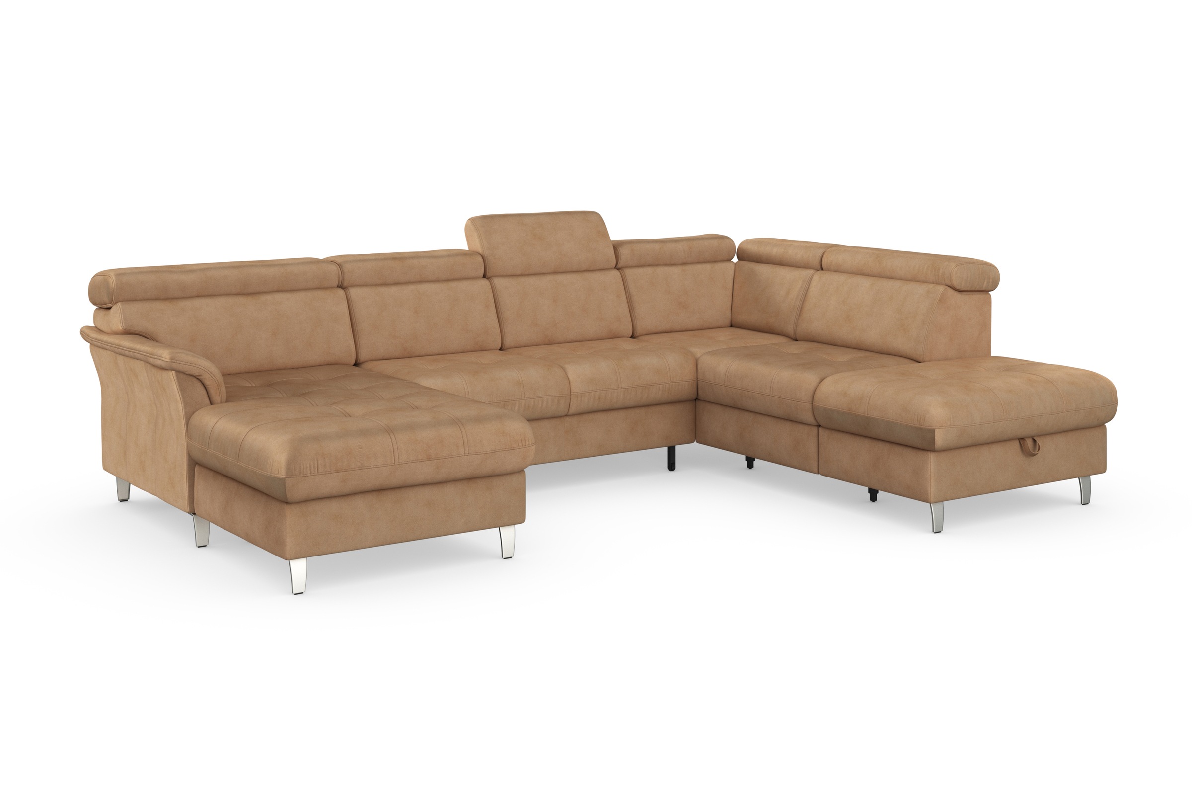 sit&more Wohnlandschaft »Marano U-Form«, inklusive Kopfteilverstellung, wahlweise mit Bettfunktion, Bettkasten