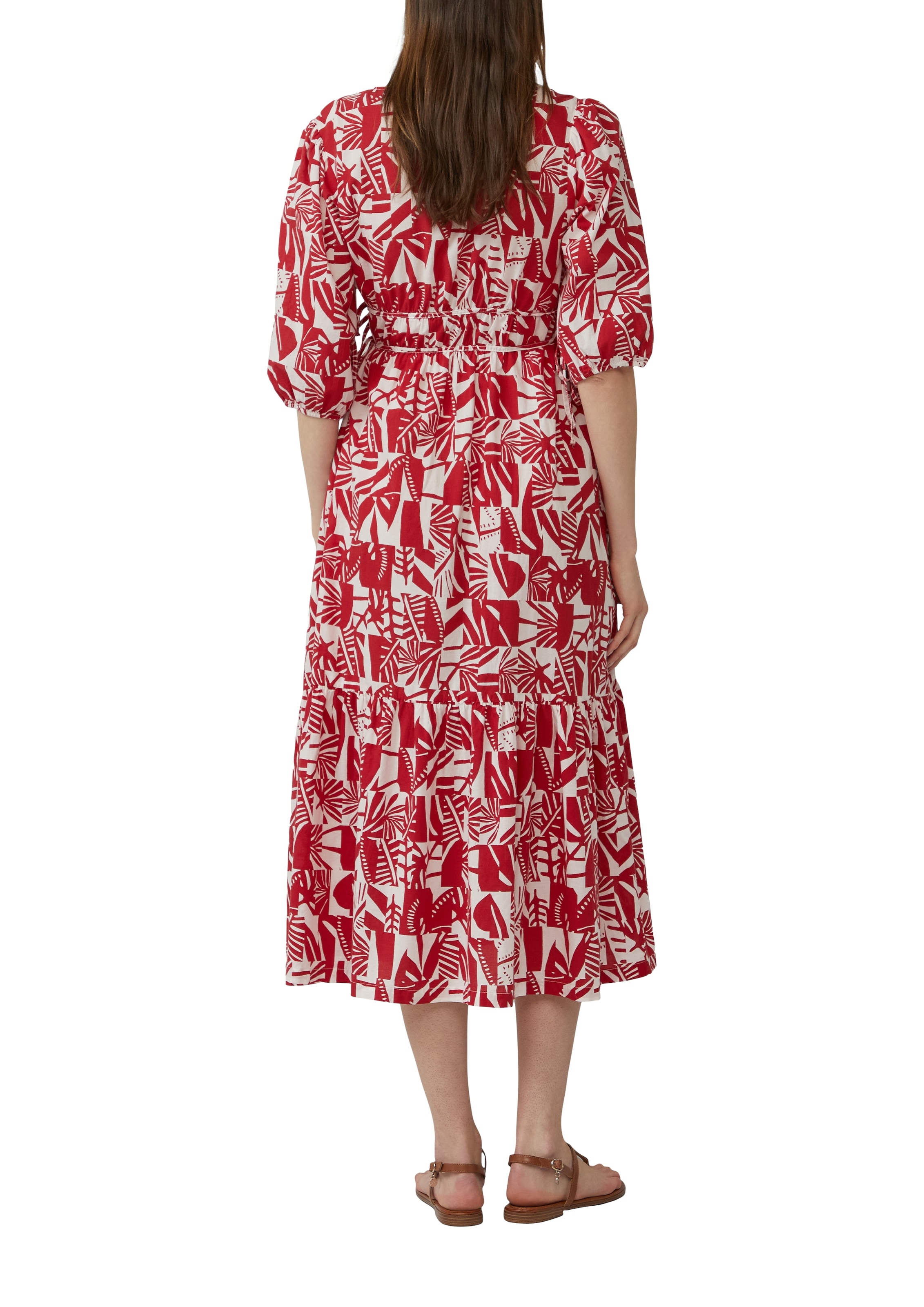s.Oliver Sommerkleid, mit All-Over Print und V-Ausschnitt