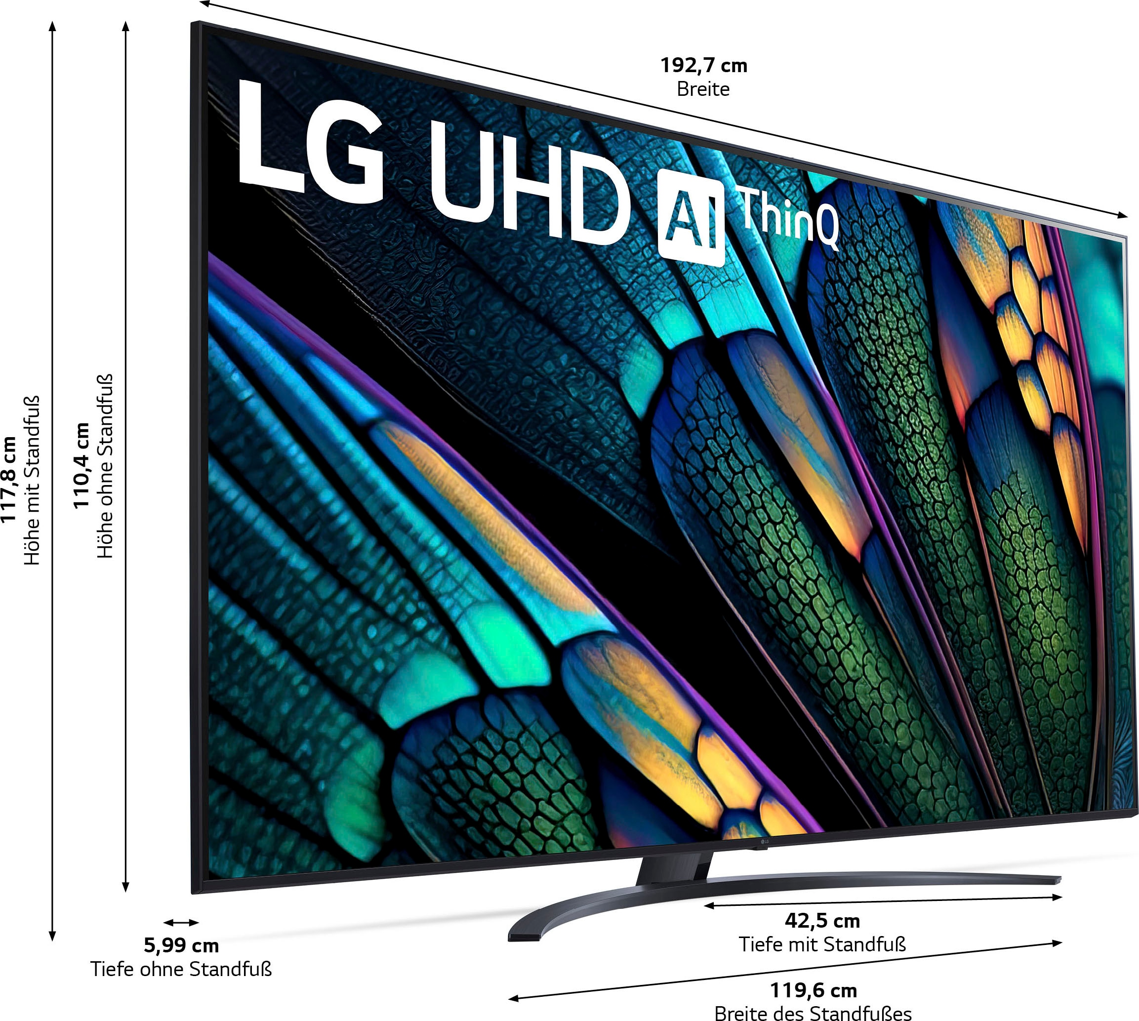 LG LED-Fernseher »86UR81006LA«, 218 Gen6 Brightness XXL HD, 4K 3 UNIVERSAL Jahre UHD,α7 4K | Smart-TV, Pro,AI cm/86 Ultra AI-Prozessor,HDR10,AI Garantie ➥ Zoll, Control Sound