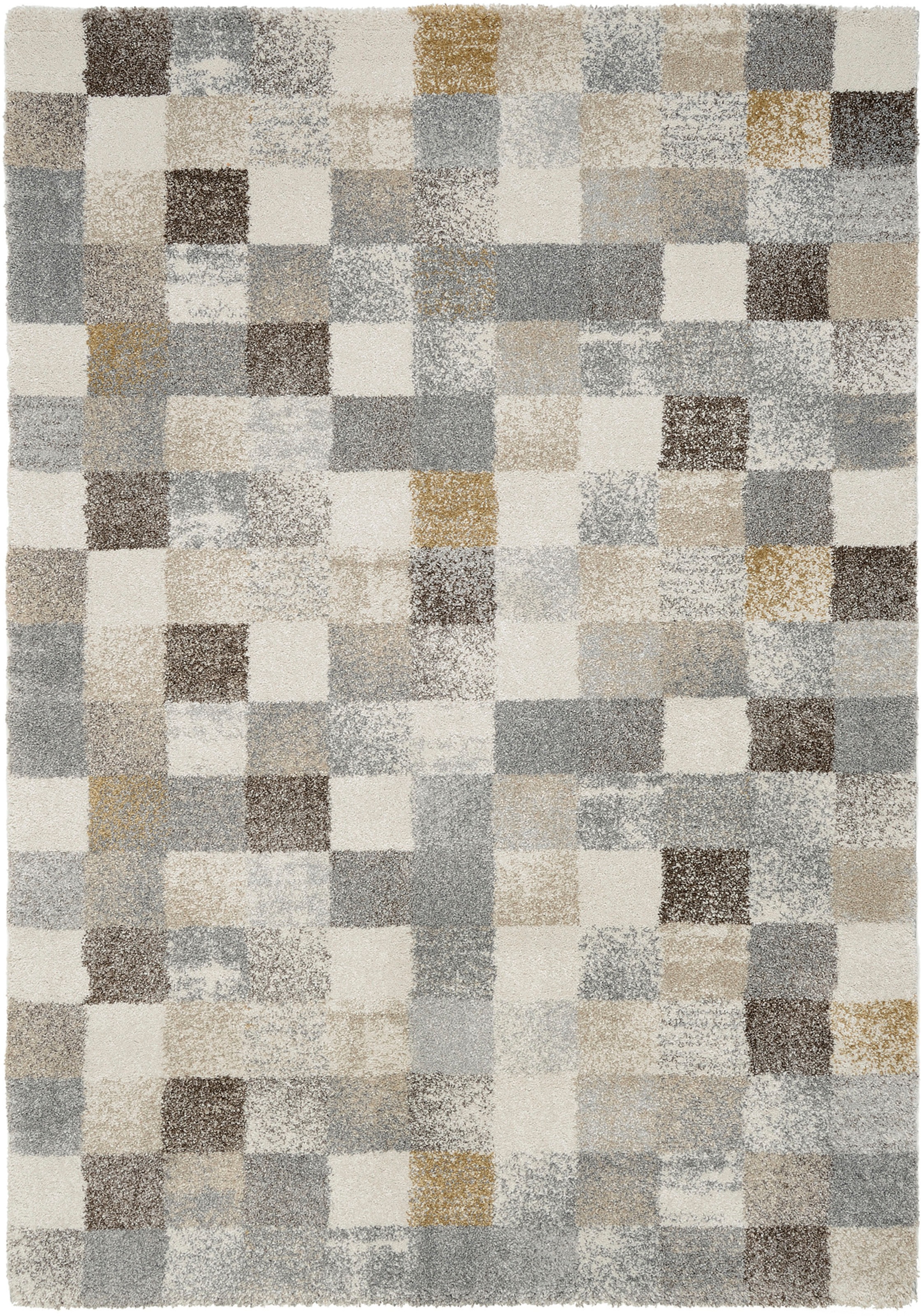 OCI DIE TEPPICHMARKE Teppich »NEW VILLA SQUARES« rechteckig 20 mm Höhe feine Karos, meliert, Wohnzimmer