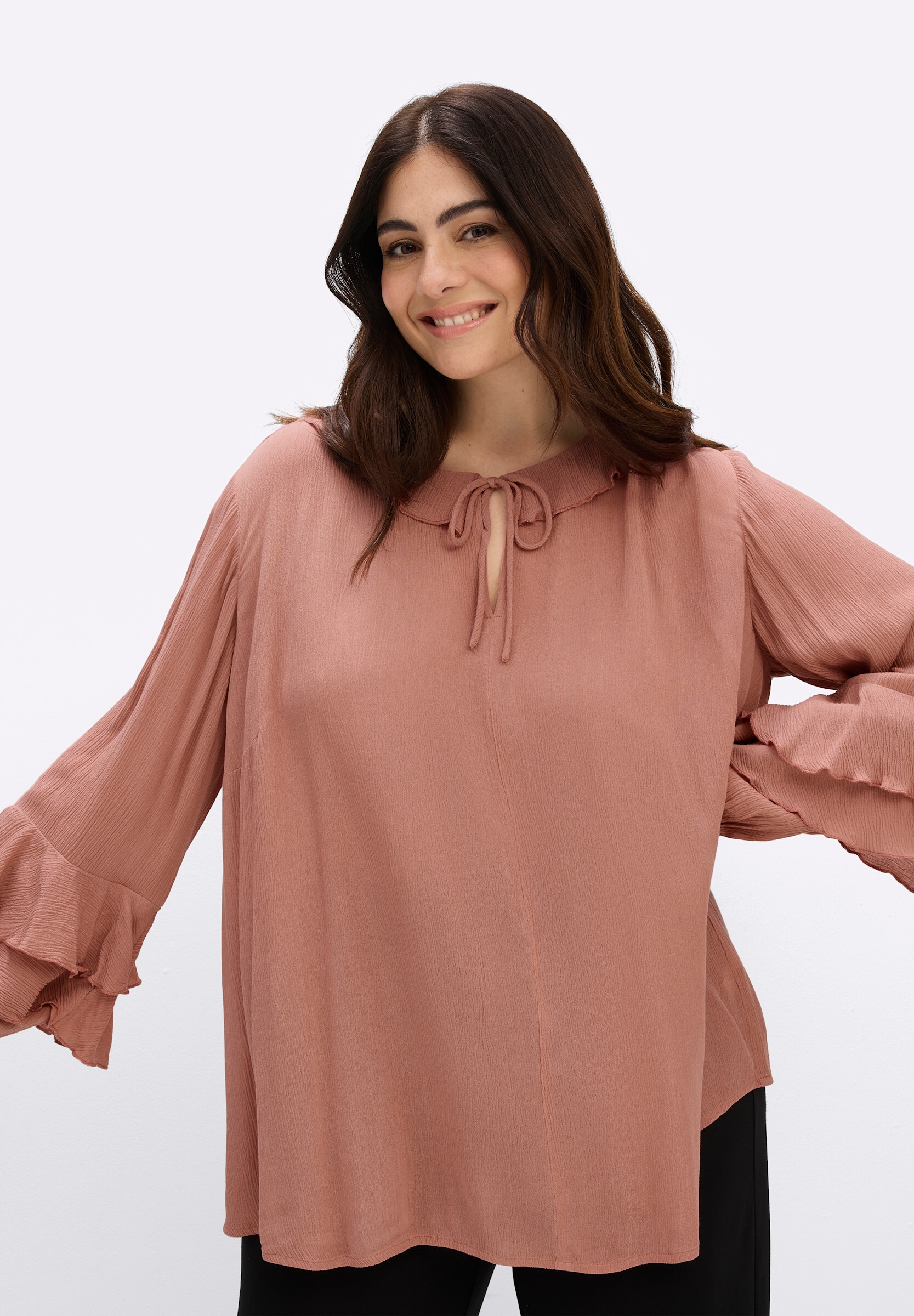 Sheego Longbluse »Tunika Tunika mit Volants«