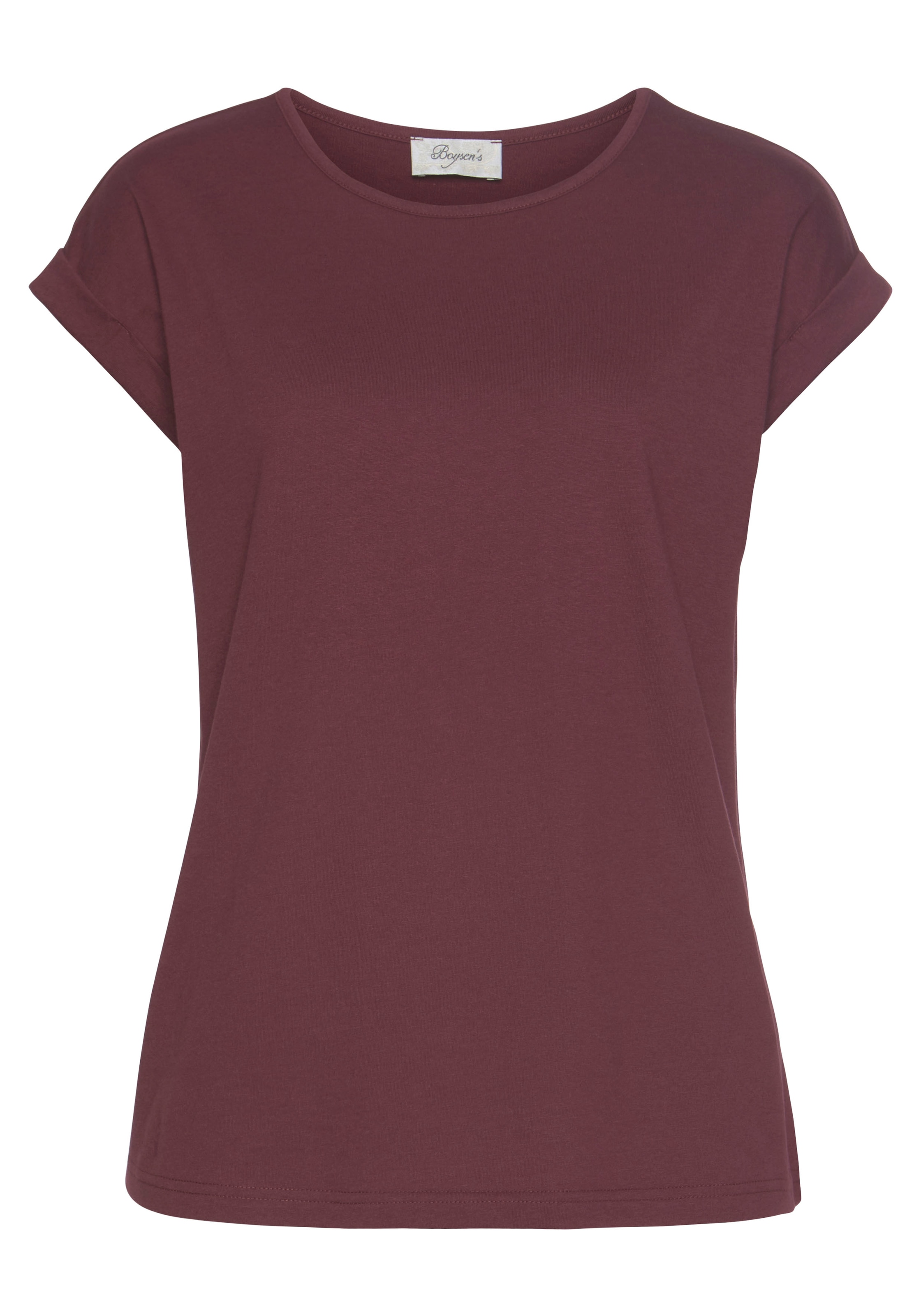 Boysen's T-Shirt, Kurzarm, unifarben, Rundhals, für Freizeit und Alltag