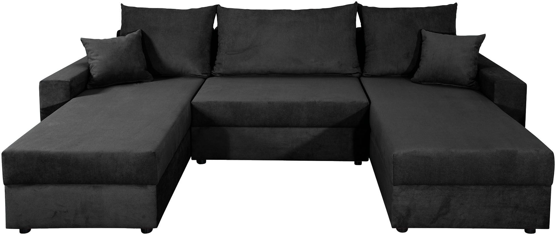 COLLECTION AB Wohnlandschaft »Pico U-Form, Breite 252, mit Schlaffunktion, Bettkasten & Zierkissen«, Wohnlandschaft,2 X Ottomane,Polyätherschaum Polsterung