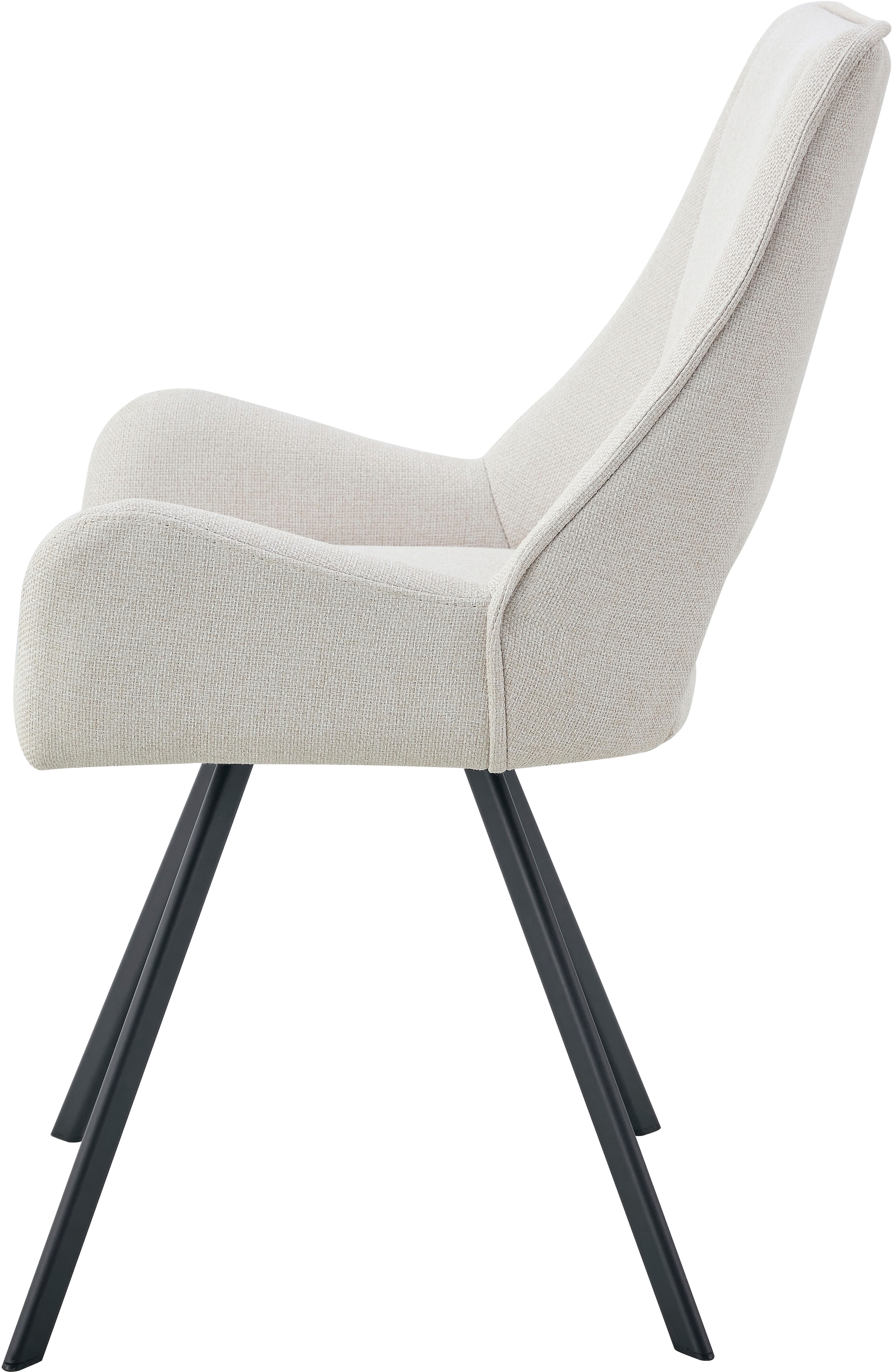 Home affaire Esszimmerstuhl »BRANDON, 2er Set, mit Metallgestell in matt schwarz« (Set) 2 Stk.in verschiedenen Farben, Belsatbarkeit pro Stuhl 120 kg