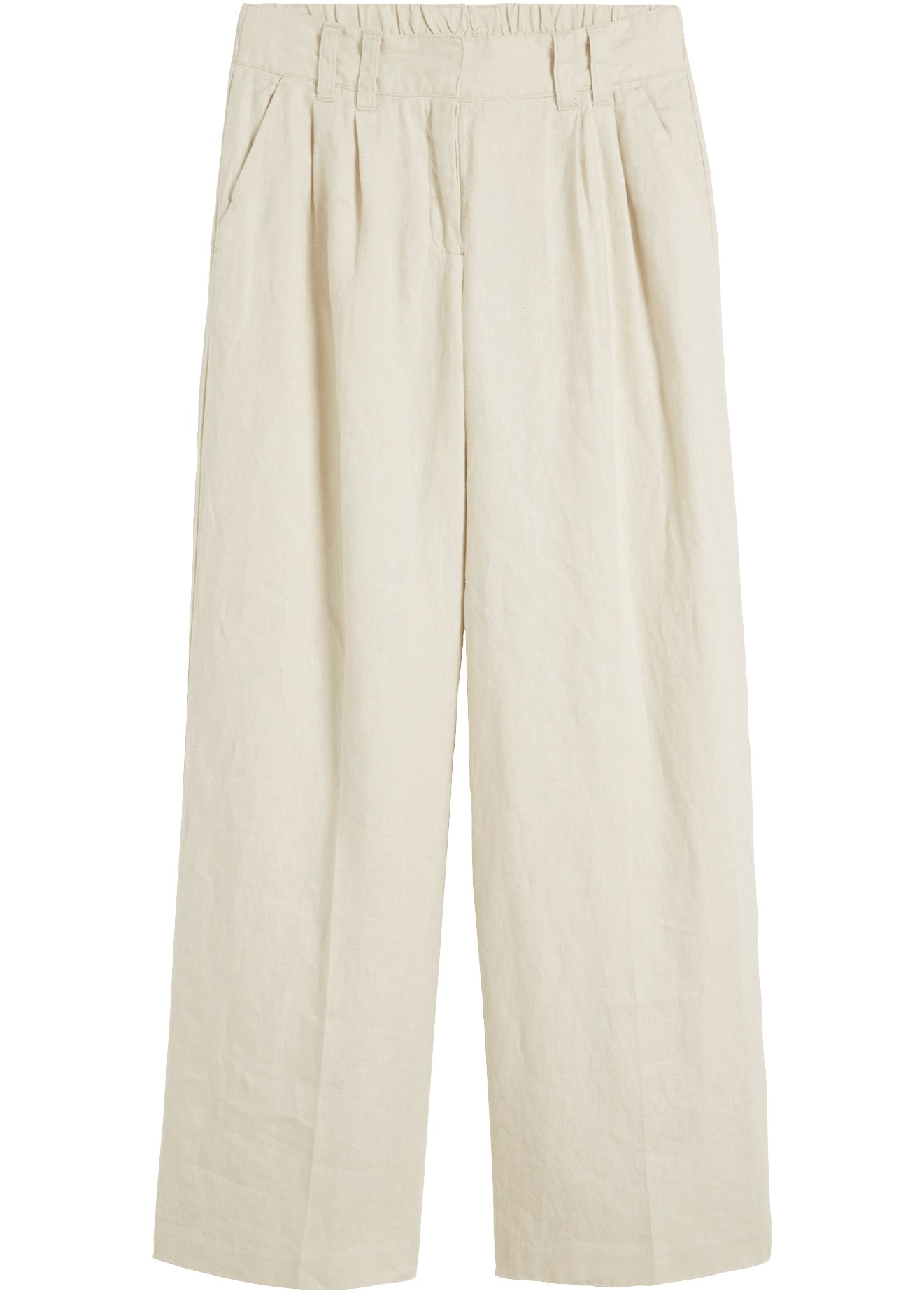 bonprix Bundfaltenhose  aus Leinen, strapazierfähiges Material, Loose Fit, mit Knittereffekt