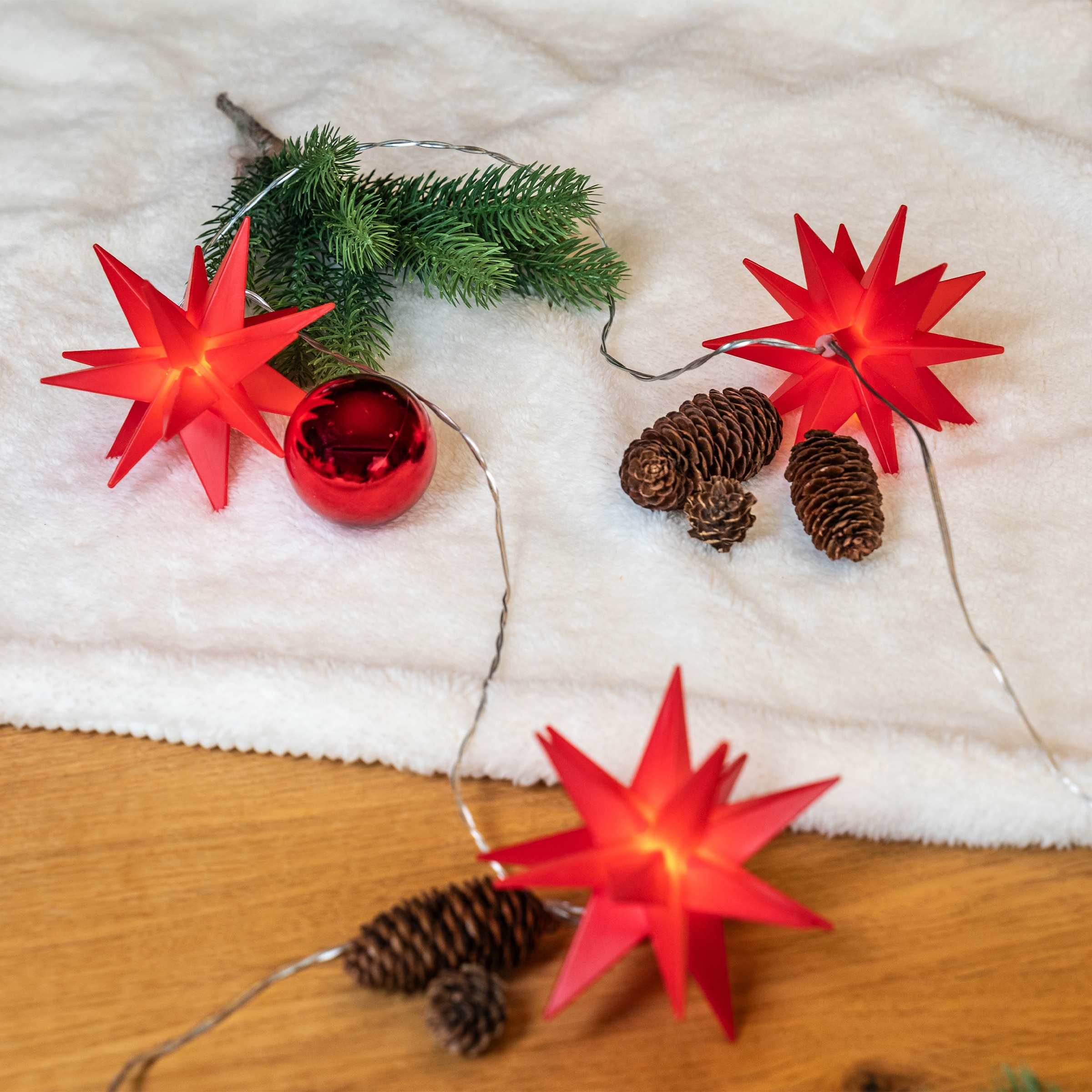 my home LED-Lichterkette »Elvya« 10 Stk.-flammig 3D 10er Sternenlichterkette