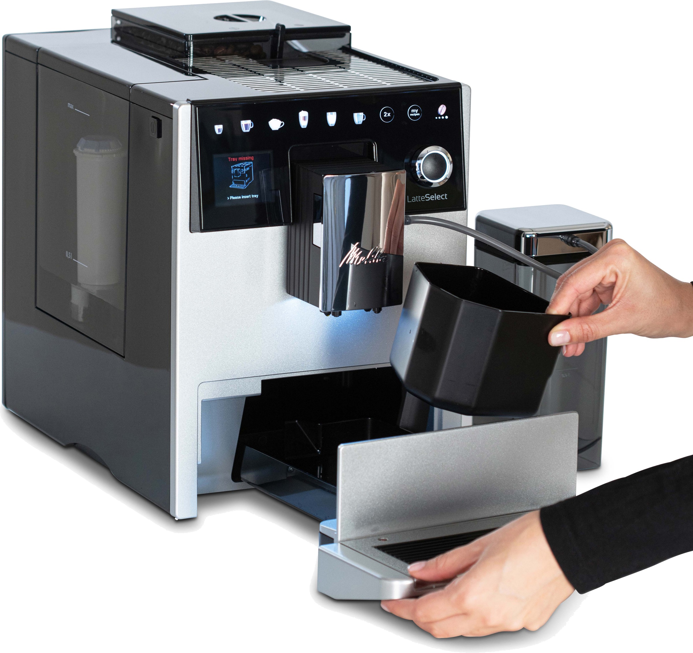 Melitta Garantie Jahren mit 6 flüsterleises Kaffeekreationen F Select 3 Kaffeevollautomat & Benutzerprofile, Mahlwerk Latte 12 630-201«, »CI XXL Touch®