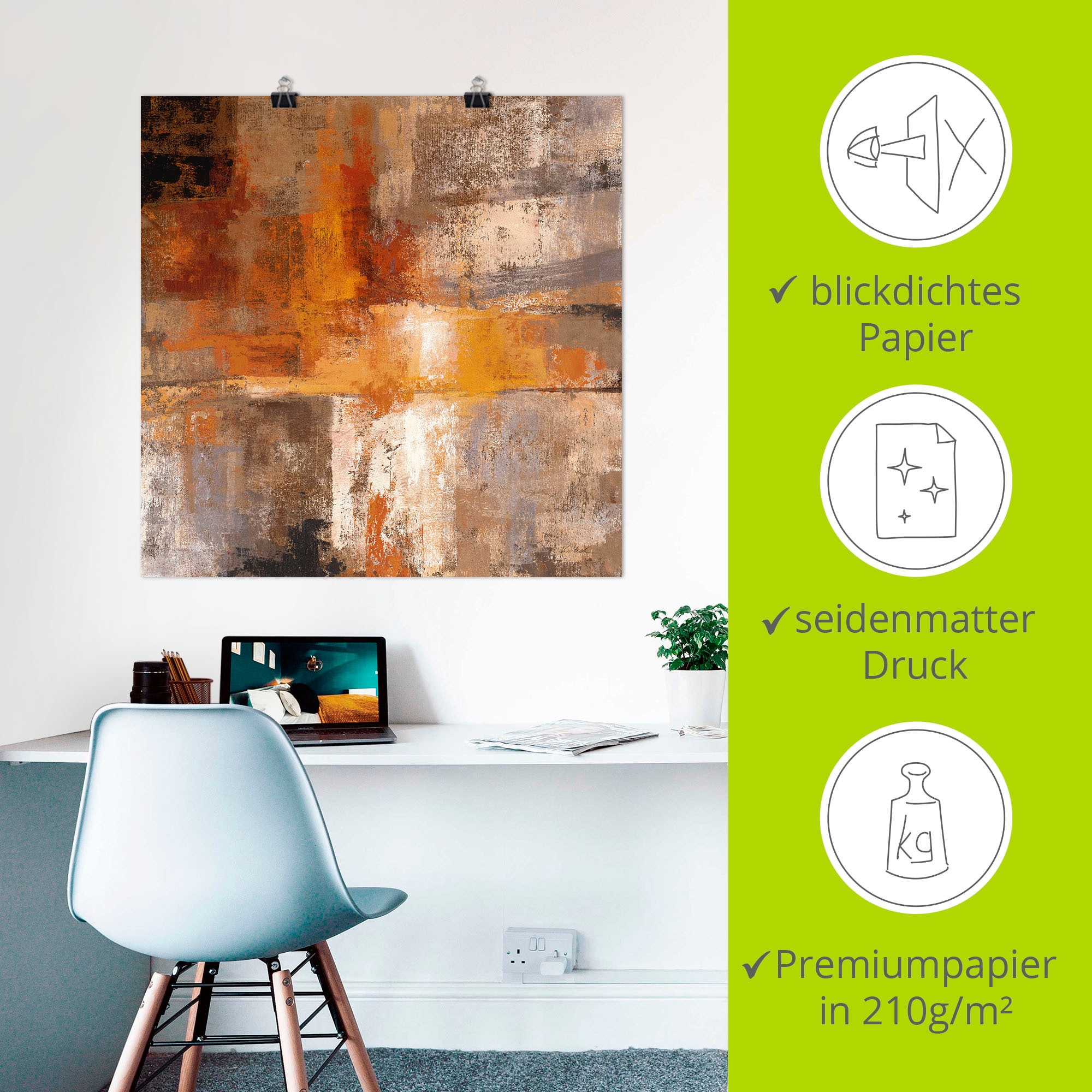 Artland Wandbild »Silber und Bernstein Ernte« Gegenstandslos 1 Stk. tlg. als Leinwandbild, Poster in verschied. Größen