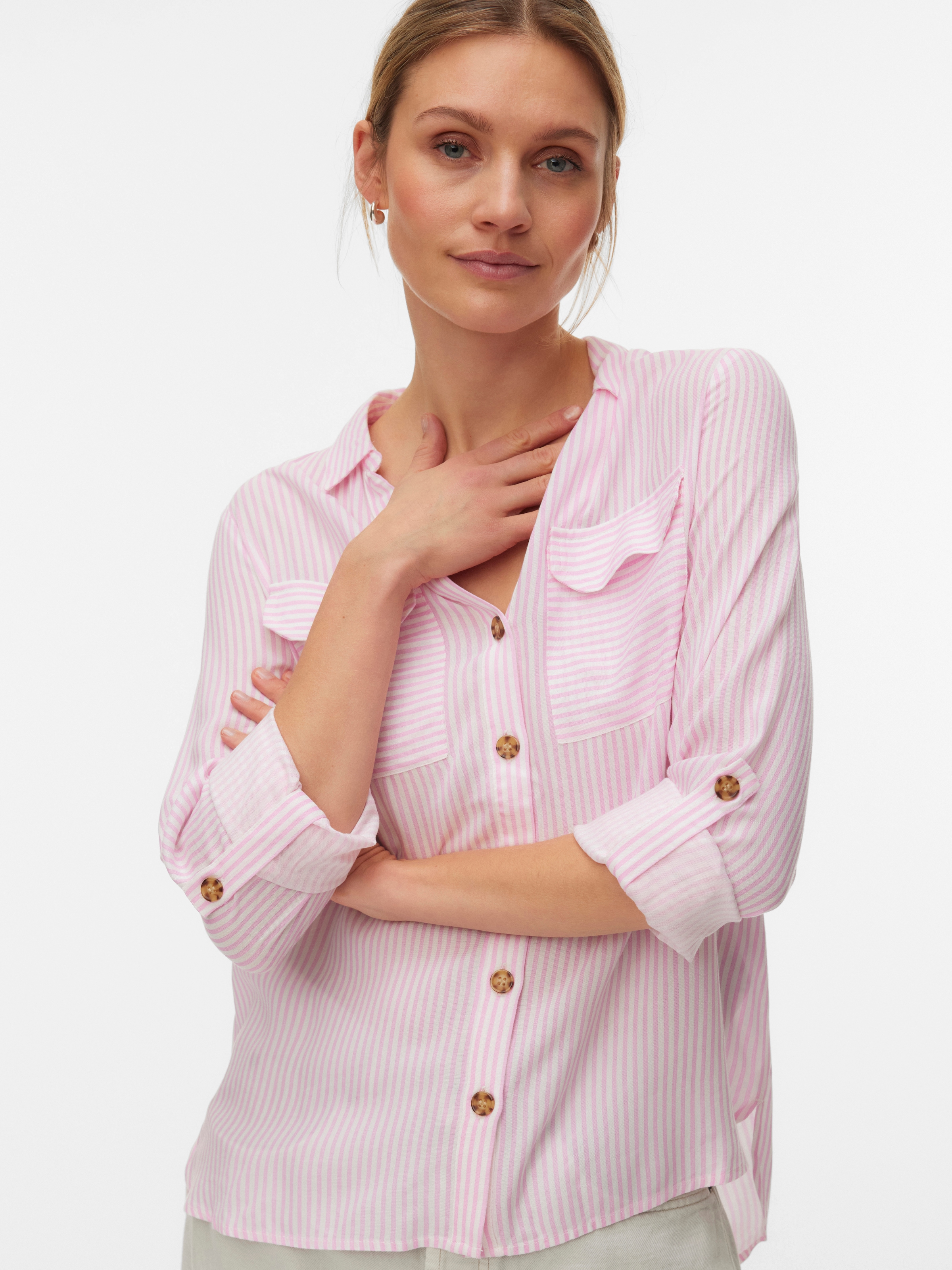 Vero Moda Hemdbluse »VMBUMPY L/S SHIRT NEW WVN GA NOOS« Viskose, regular fit