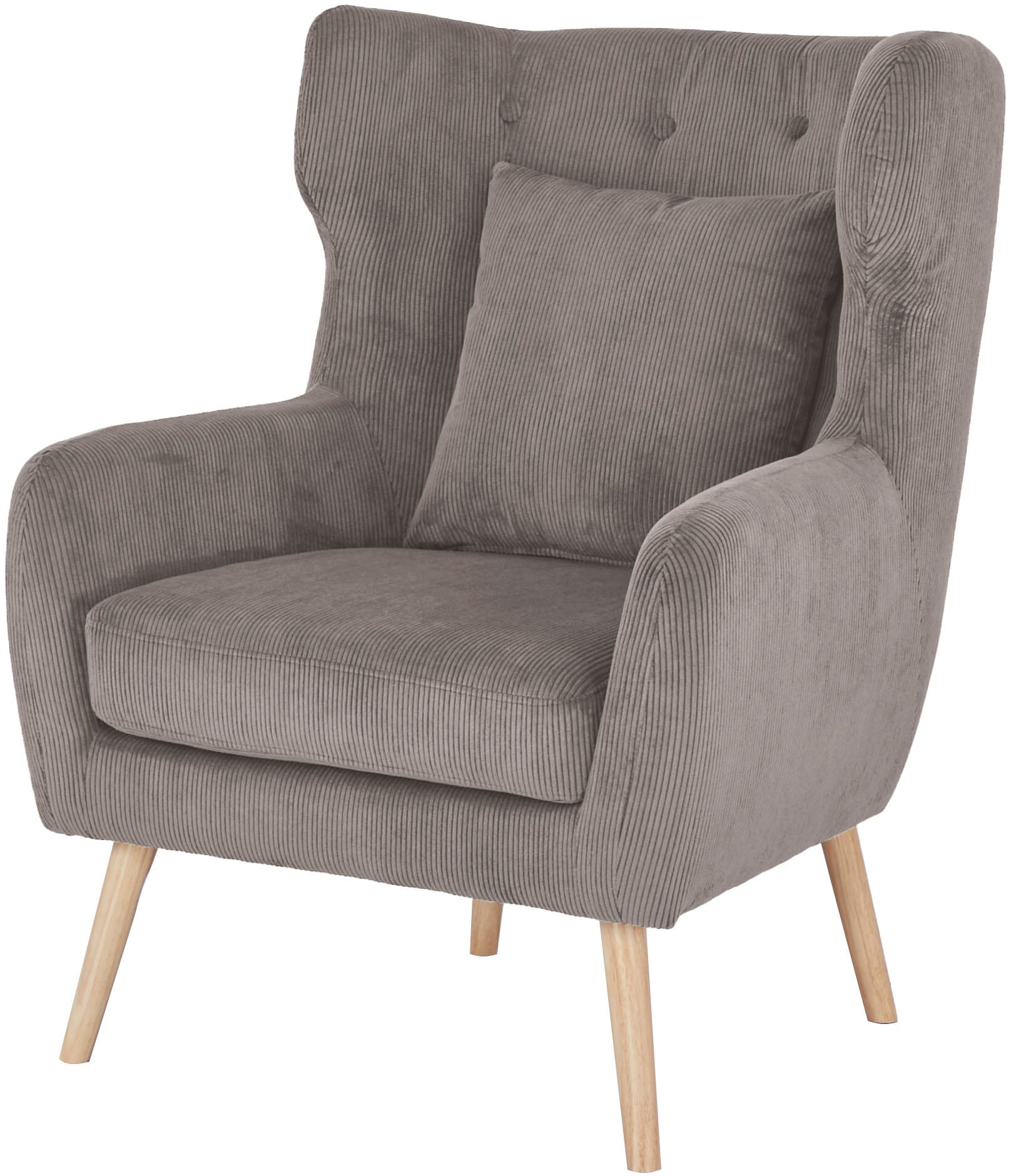 Home affaire Ohrensessel »Yamuna« mit Sitzpolsterung, Gestell und Füße aus Massivholz, Sitzhöhe 47 cm