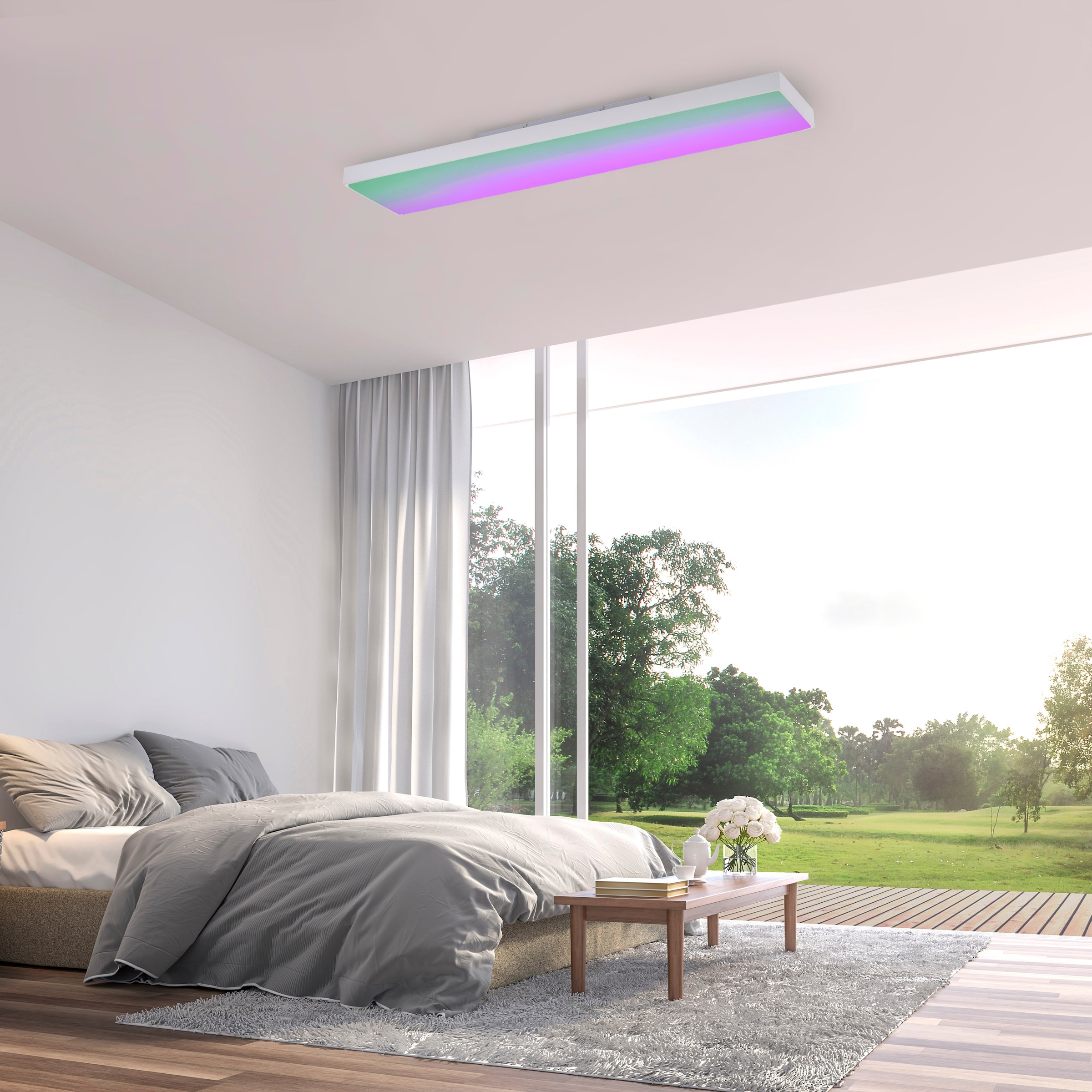 JUST LIGHT LED Deckenleuchte »ALASKA« LED-Board 1 Stk. warmweiß - kaltweiß dimmbar über Fernbedienung