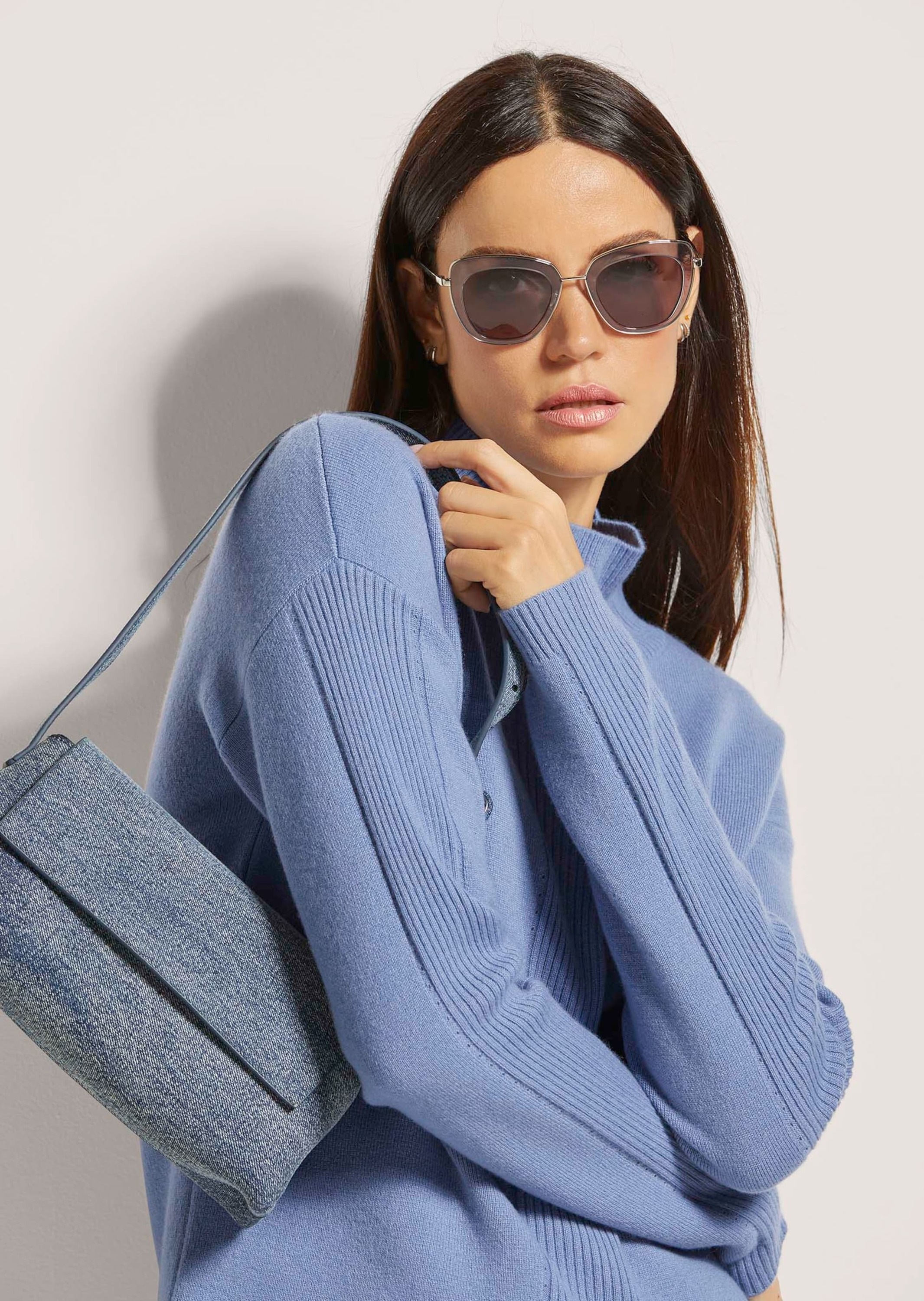 MADELEINE Longpullover »Strickpullover Kaschmir-Pullover mit Pointelle-Muster«