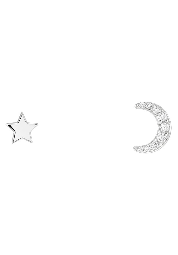 Paar Ohrstecker »MIX & MATCH MOON STAR STERN HALBMOND, UK.TN.1204.0033«, mit Zirkonia...