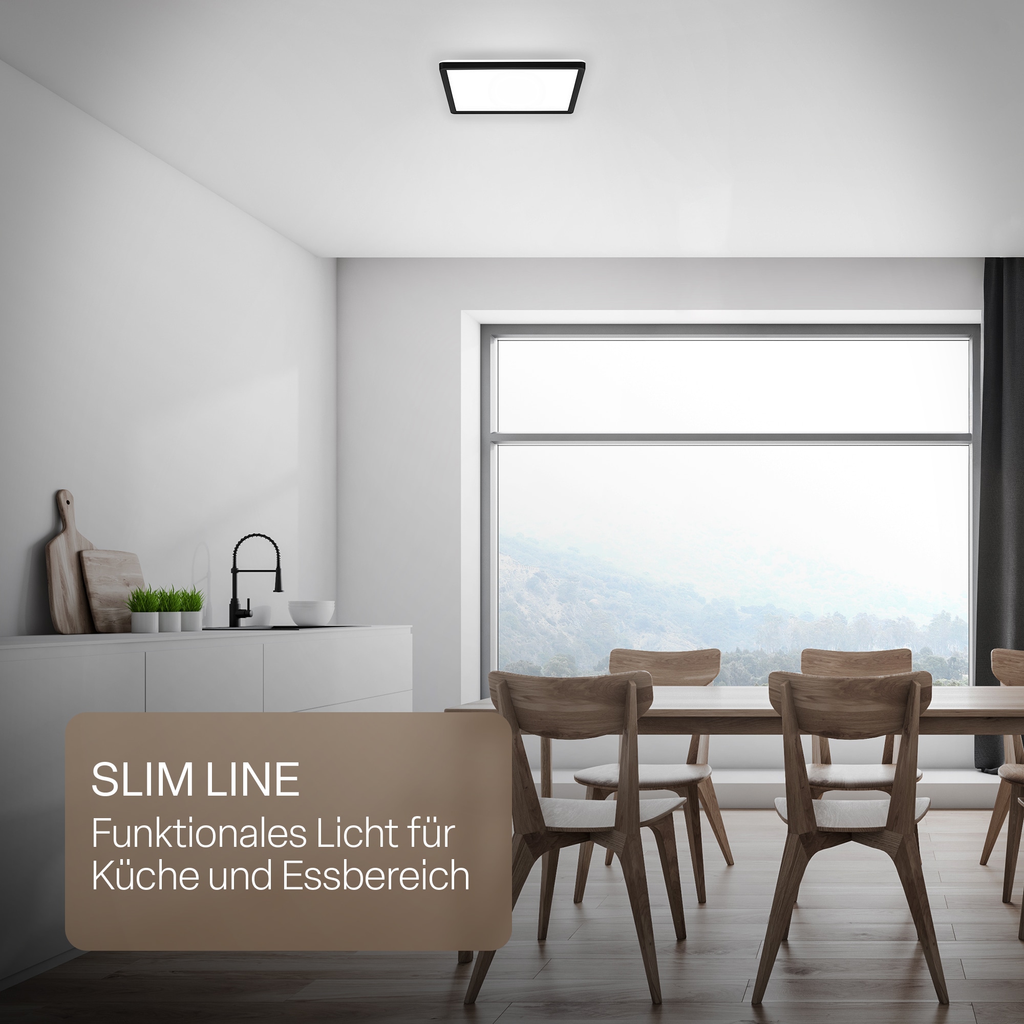 B.K.Licht LED Panel »SHALLOW« LED-Board 1 Stk. Neutralweiß 29x29x3 cm, Badlampe, Badezimmer, Küche, Wohnzimmer