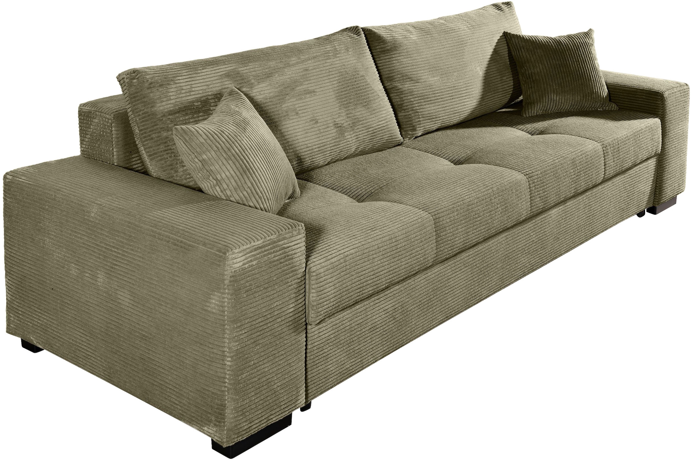 COLLECTION AB Schlafsofa »Kreta, B: 248 cm, Liegefl. 137x195 cm« Bettfunktion, Bettkasten & 2 Zierkissen, optional mit Topper