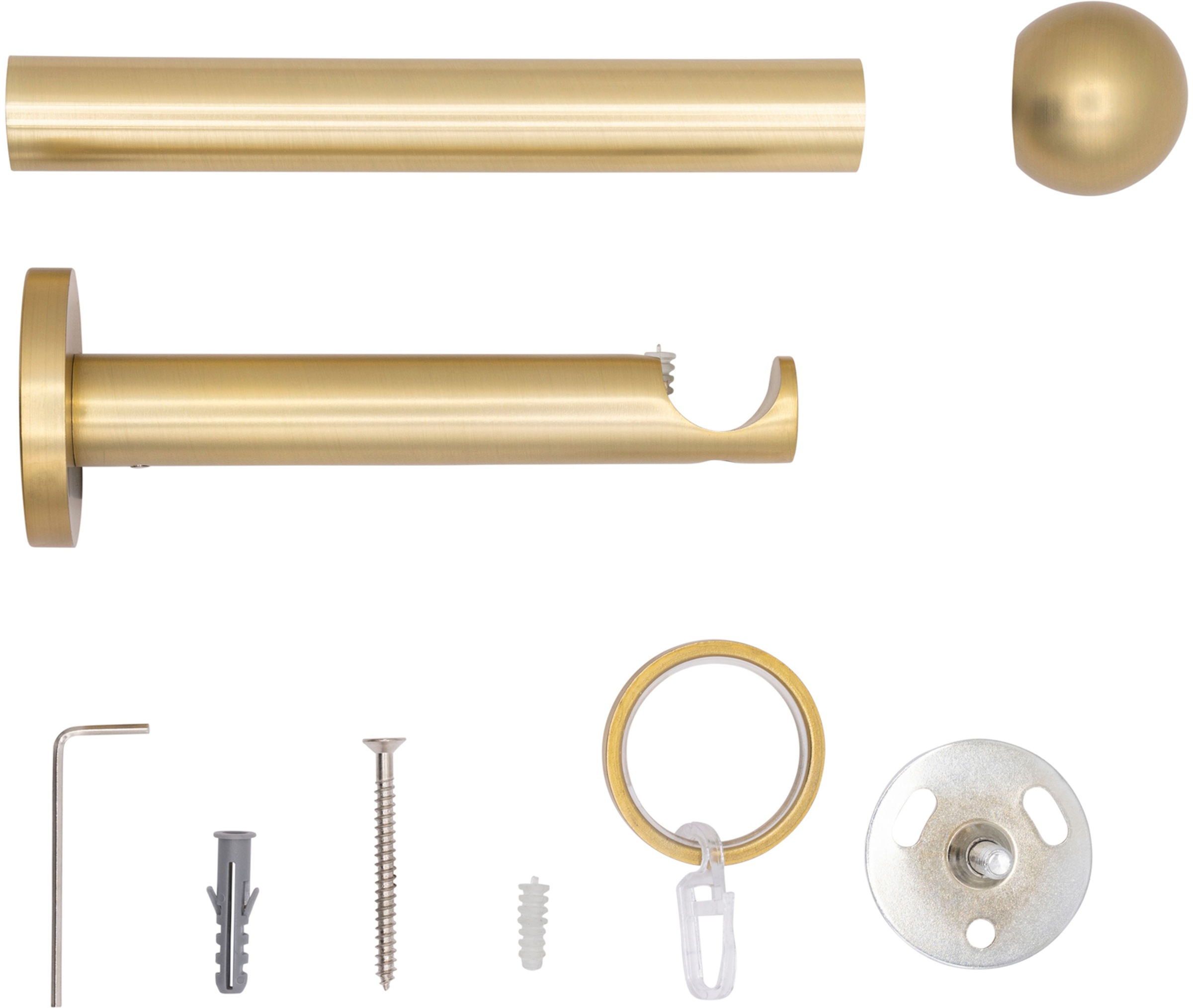 mydeco Gardinenstange »20mm Ball Wandträger 12 cm« 1 läufig-läufig Fixmaß