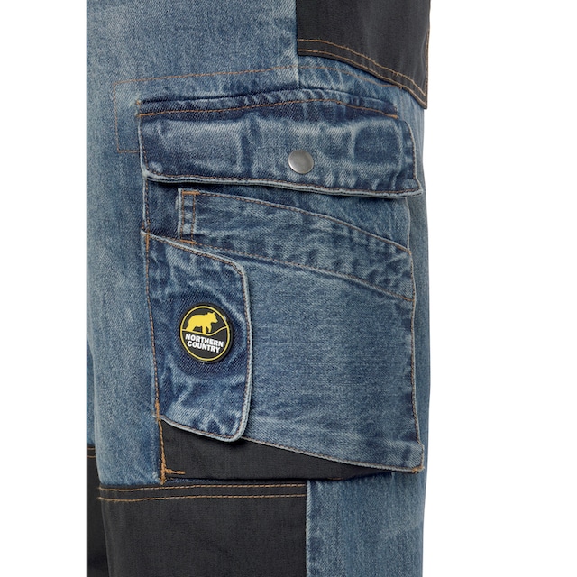 Northern Country Arbeitshose »Multipocket Jeans«, (aus 100% Baumwolle,  robuster Jeansstoff, comfort fit), mit dehnbarem Bund, 9 praktischen  Taschen, Knieverstärkung aus Cordura bei ♕