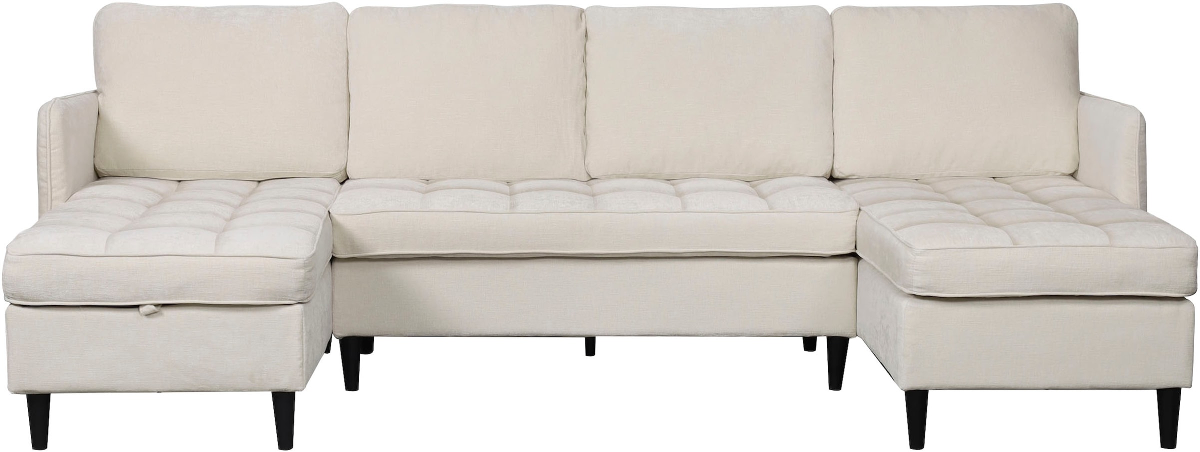 Dorel Home Wohnlandschaft »LINDHUS, U-Form, verschiedene Stellvarianten, Modulsofa« Recamiere, Stauraum, Cord und Chenille-Bezug