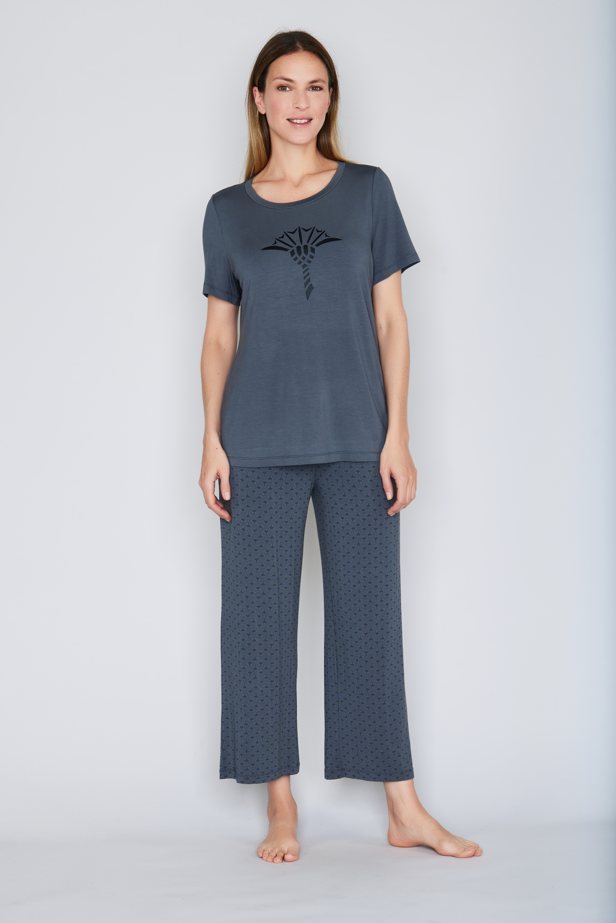 JOOP! 7/8-Hose »Luxe«  Cornflower-Design, Tunnelzugbund, Eingrifftaschen