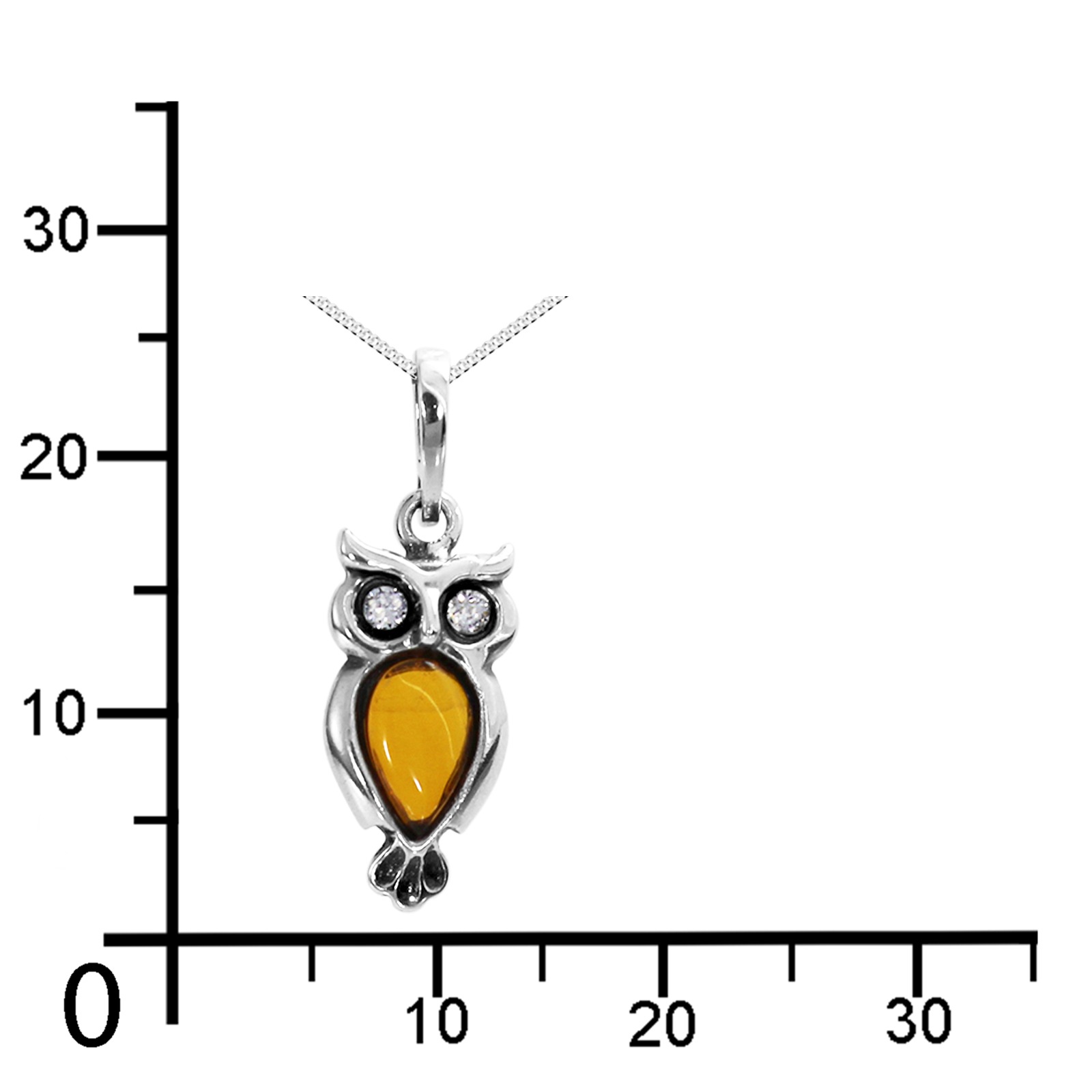 OSTSEE-SCHMUCK Kette mit Anhänger »- Eule - Silber 925/000 - Bernstein&Schmuckstein«