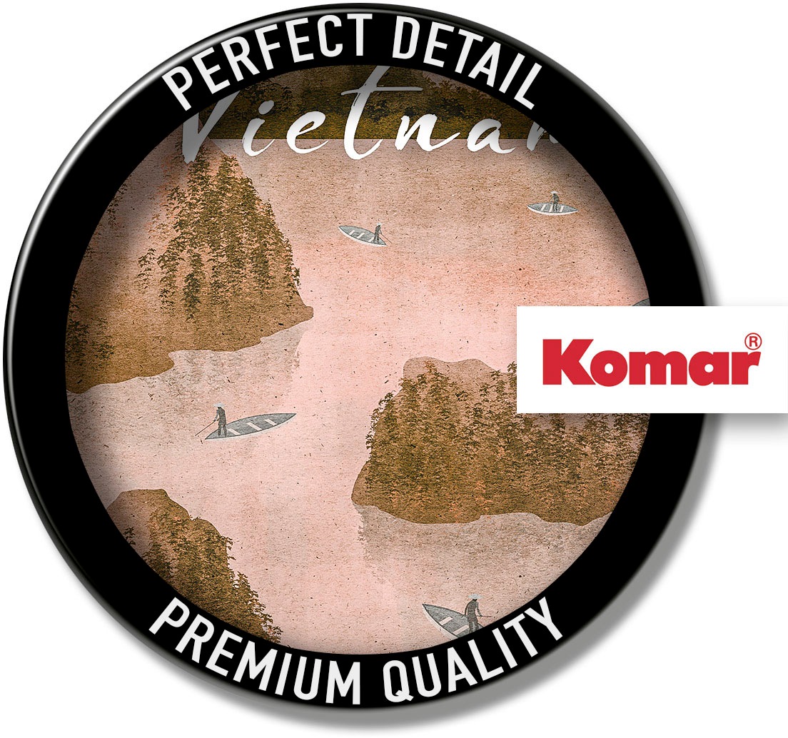 Komar Wandbild »Vintage Travel Vietnam«, (1 St.), Deutsches Premium-Poster Fotopapier mit seidenmatter Oberfläche und hoher Lichtbeständigkeit. Für fotorealistische Drucke mit gestochen scharfen Details und hervorragender Farbbrillanz.
