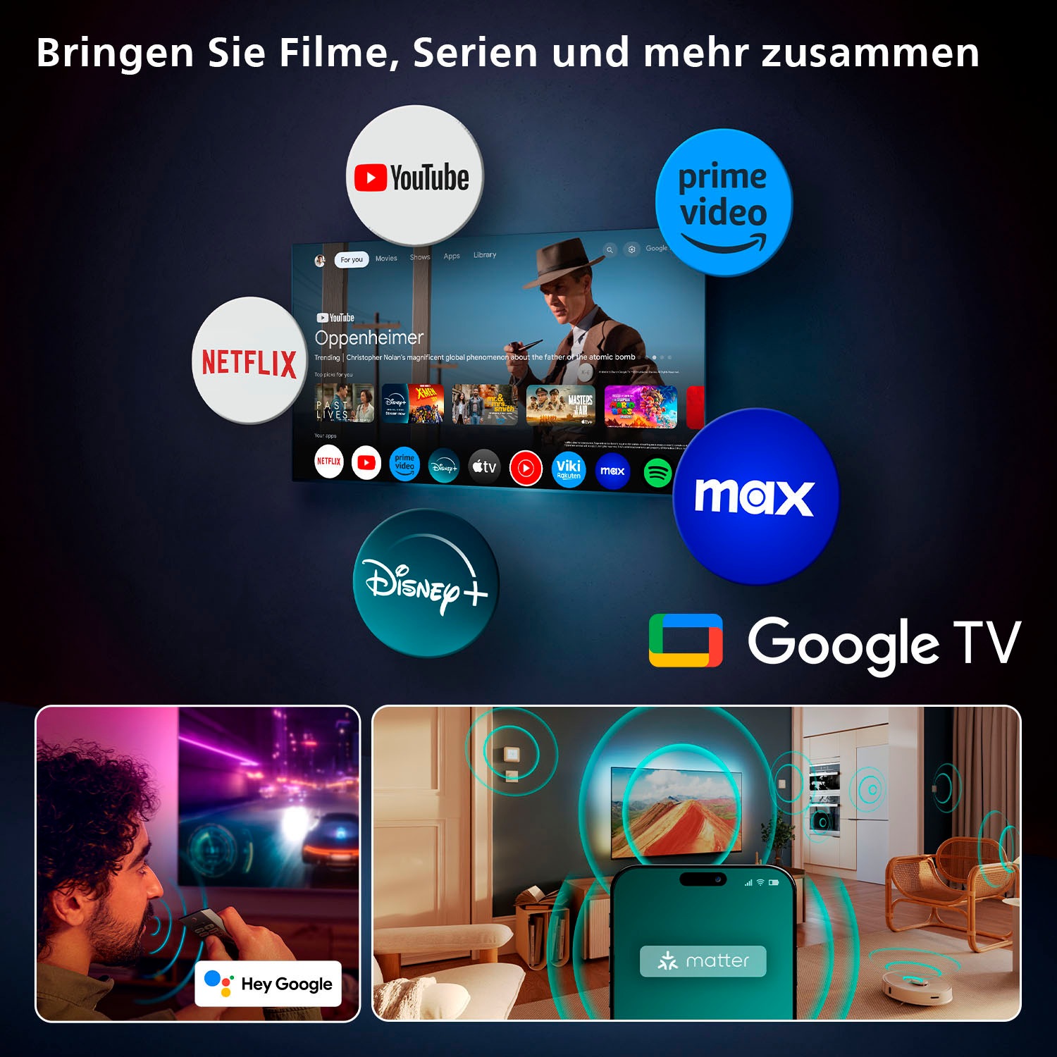 Philips OLED-Fernseher »77OLED810/12«, 4K Ultra HD, Google TV-Smart-TV