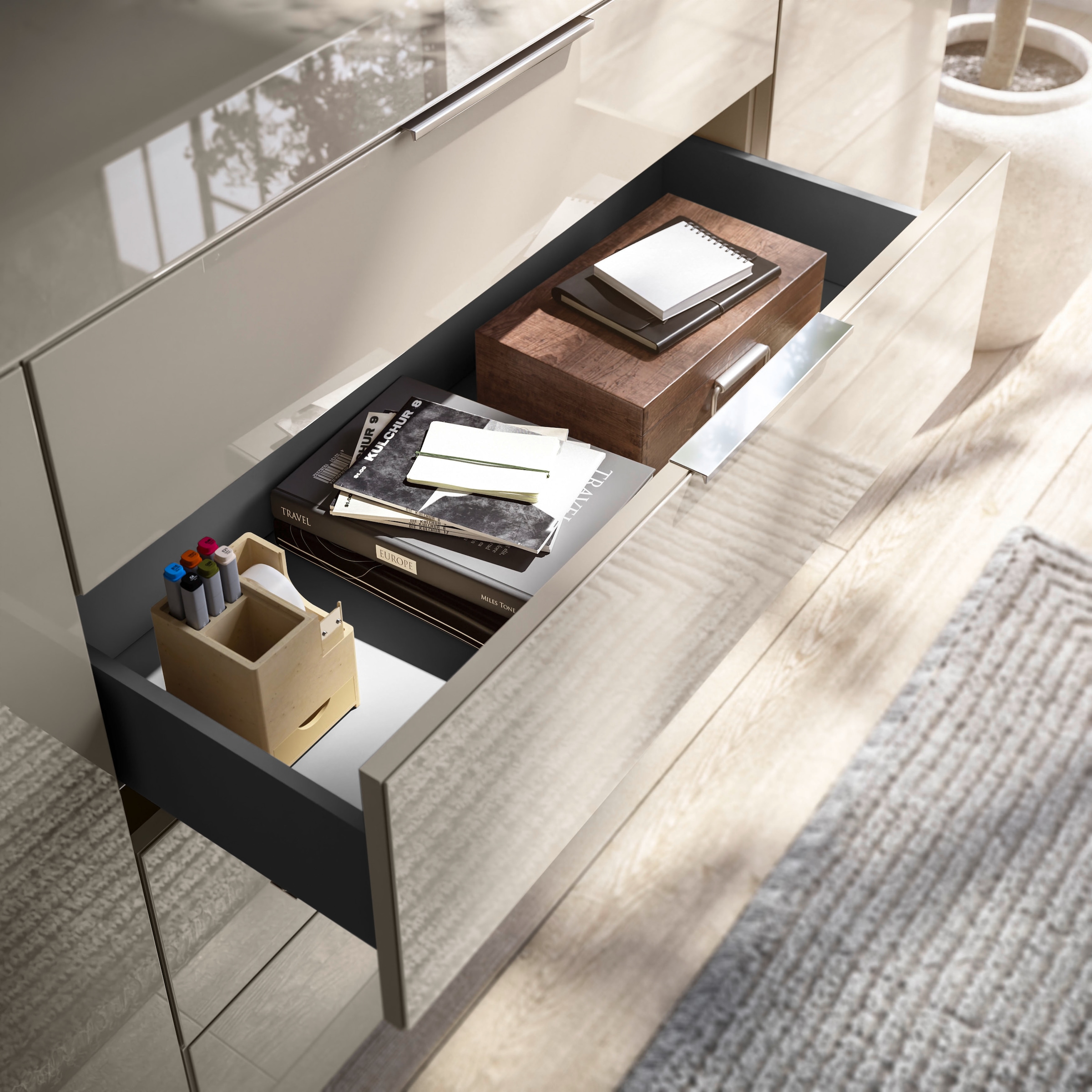 HBZ Kommode »Santorin, BxHxT 135x99x40 cm«, (1 St.), Breite 135cm, Softclose für Türen und Schubkästen, Melaminbeschichtung