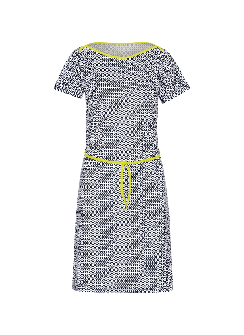 Kleid Jerseykleid »TRIGEMA bei Kurzärmeliges ♕ Retro-Muster« Trigema mit