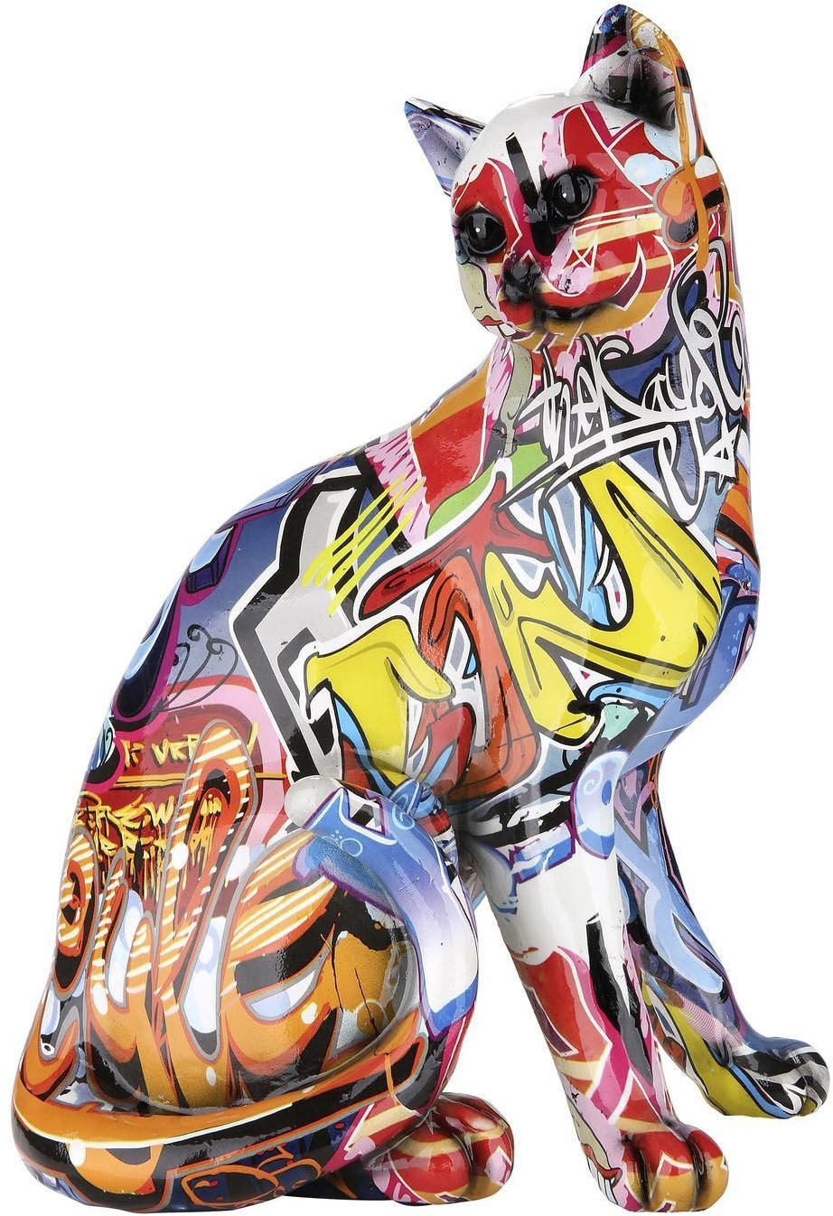 GILDE Dekofigur »Figur Pop Art Katze« Dekoobjekt, Tierfigur, Höhe 29 cm, Wohnzimmer